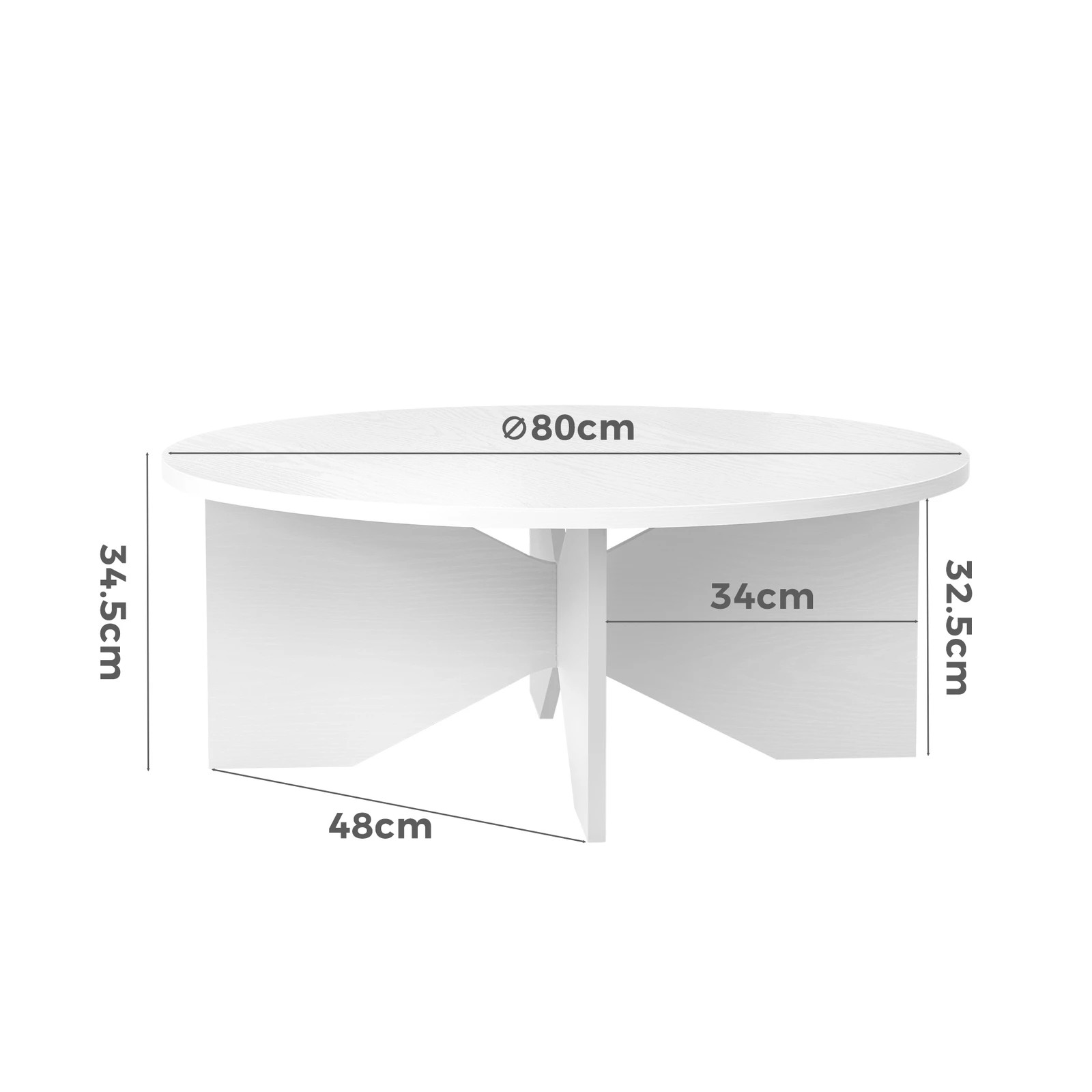 3 Alfordson Coffee Table Modern Round Table X-shape Wooden Legs Living Room - Oak, 3 of 10