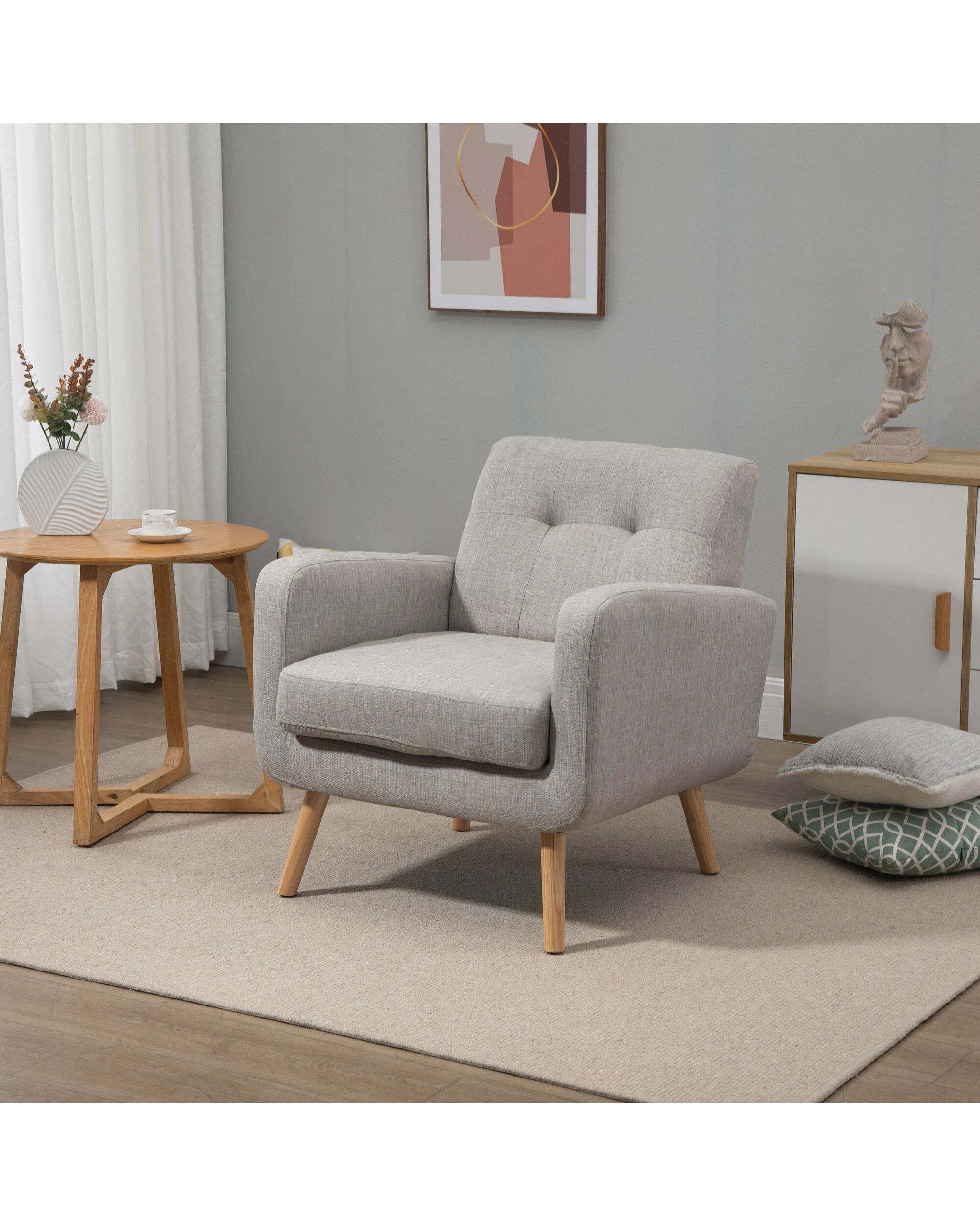 4 IHOMDEC Tub Armchair - Grey - Grey, 4 of 10