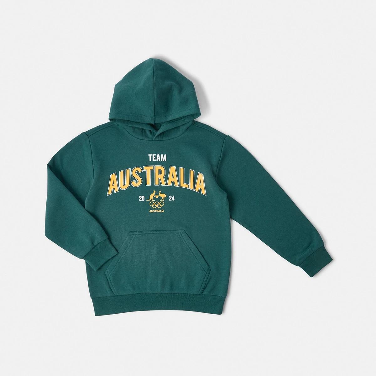 8 Active Kids Olympics Team Aus Youth Hoodie Oz Green, 8 of 9