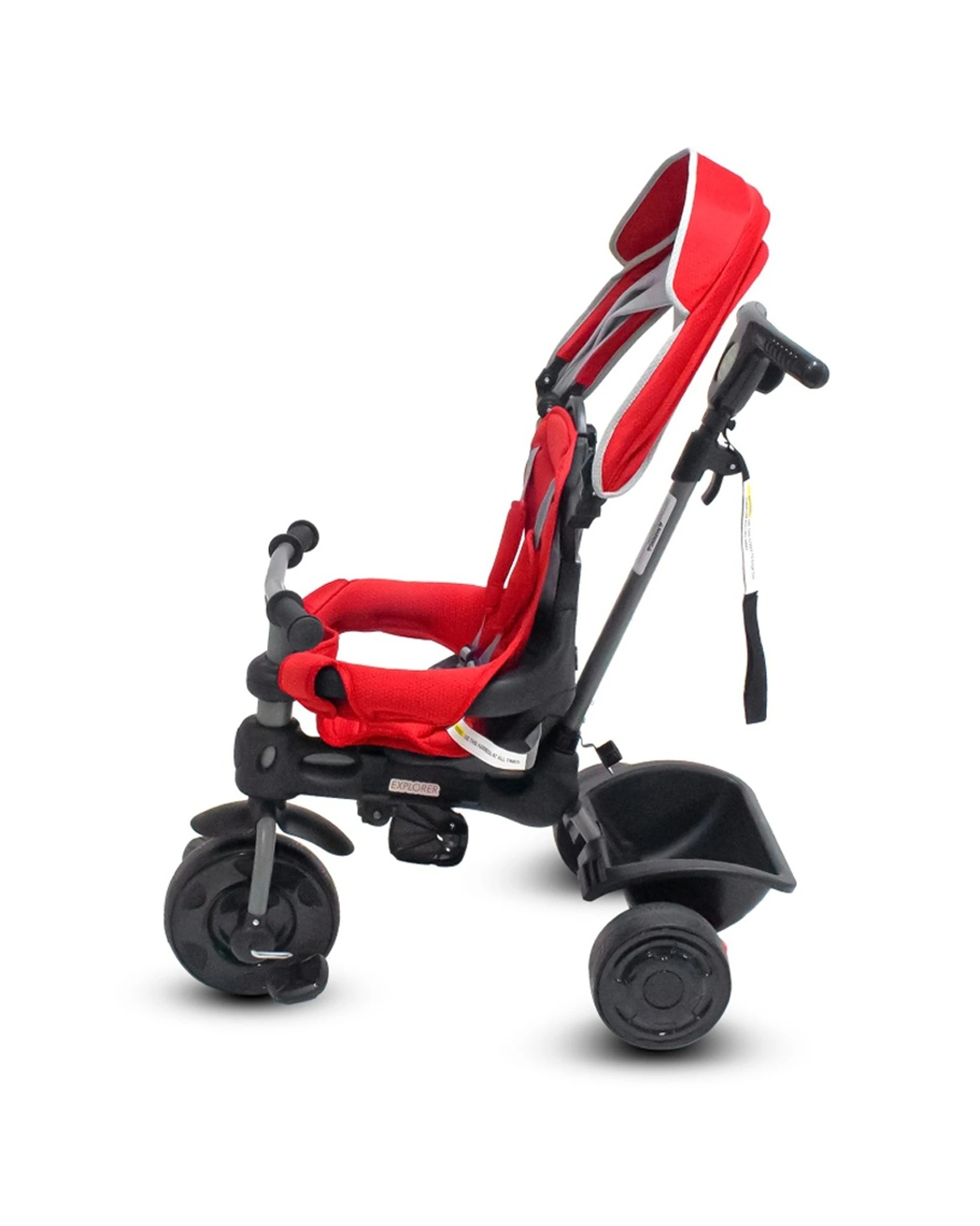 3 VeeBee Explorer Kids Trike Ride On Parent Steering Handle Safety Features - Red, 3 of 5