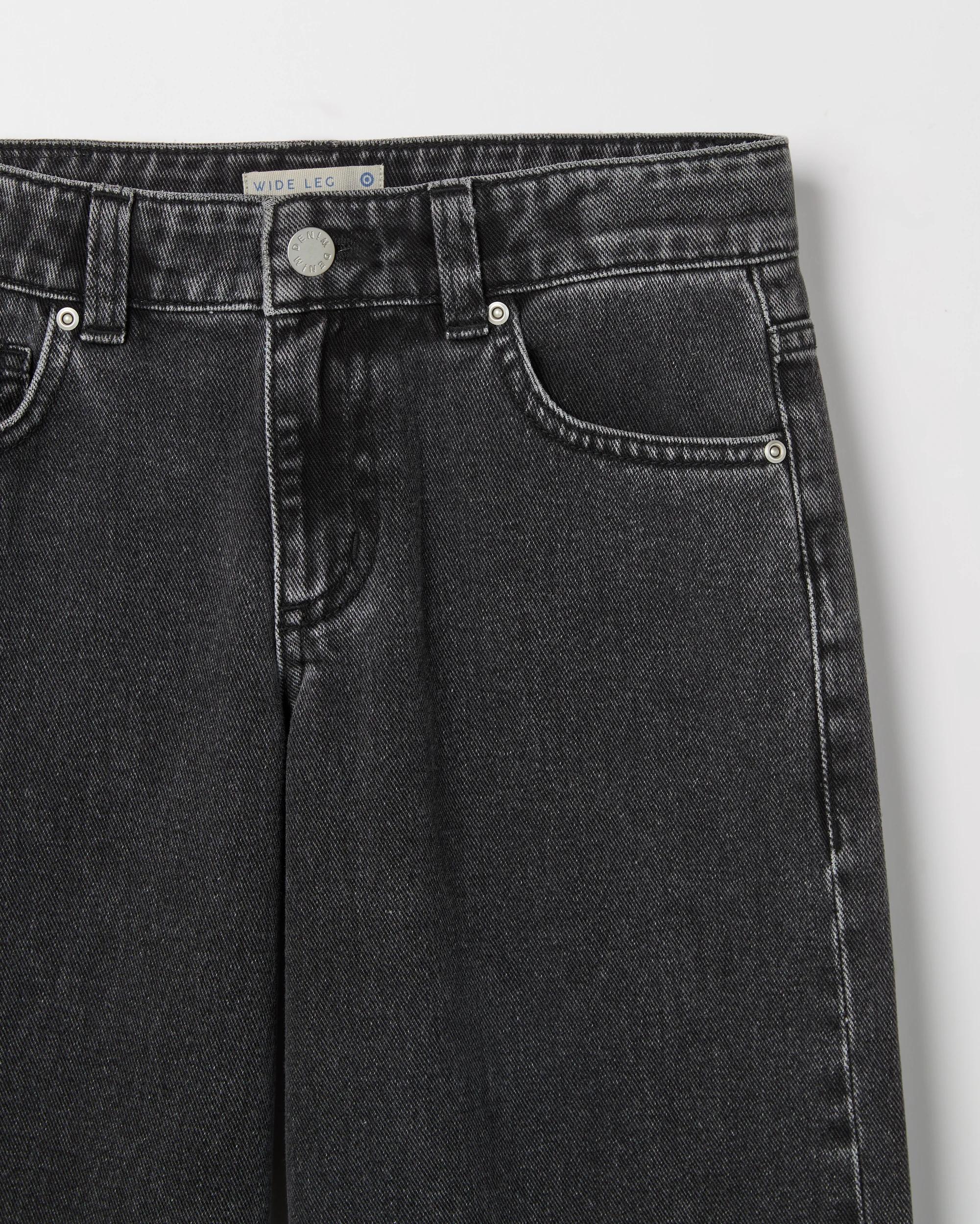 2 Target Kids Wide Leg Denim Jeans BLACK, 2 of 2