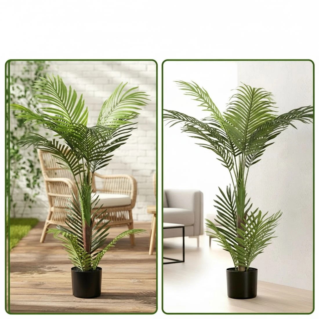 6 Artiss 100cm Artificial Palm Tree Faux Trees Indoor Decor Artificial Plants Lifelike Plant - Green, 6 of 9