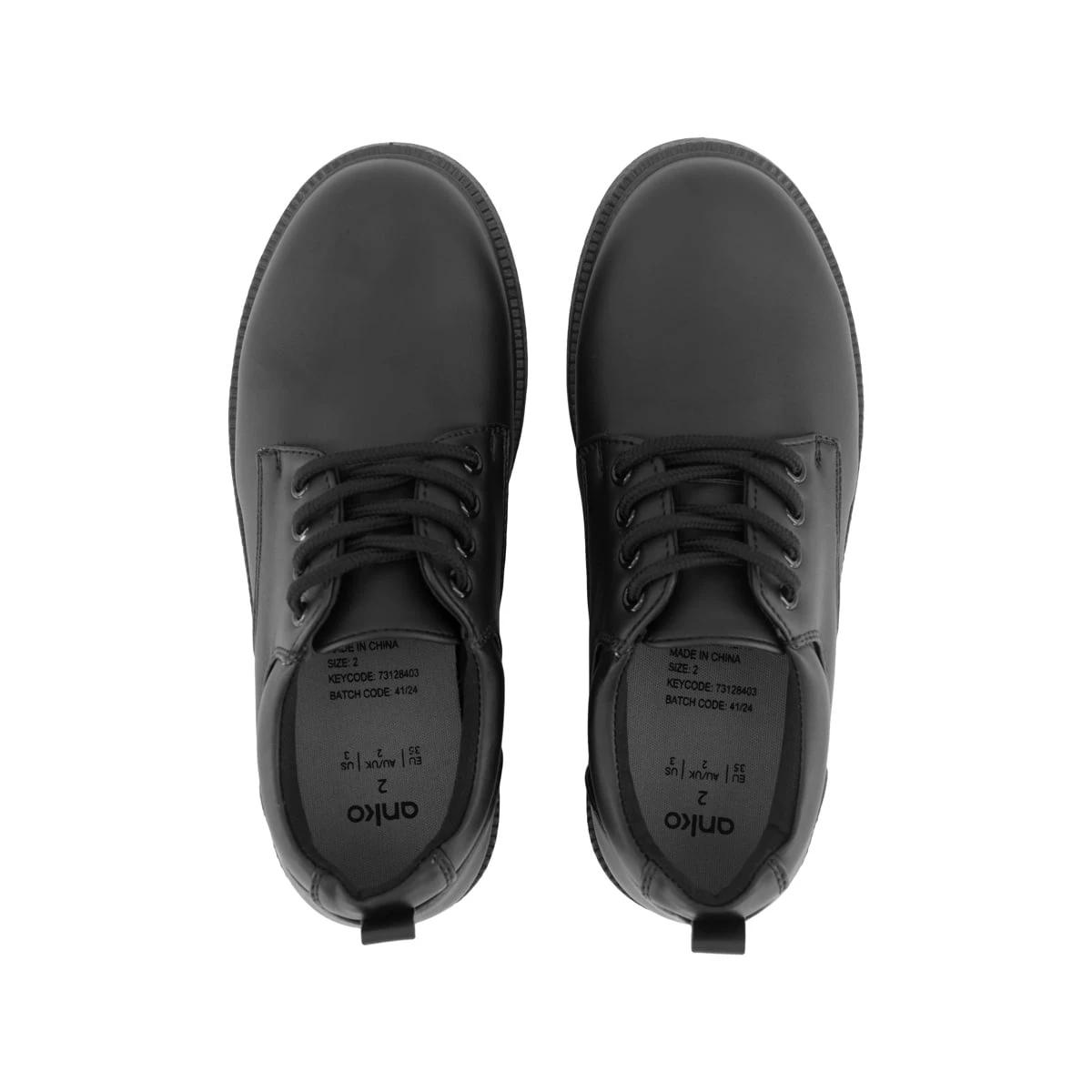 3 Senior Lace-Up School Shoes Black, 3 of 6