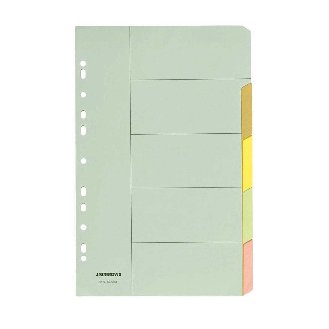 3 J.Burrows Foolscap 5 Tab Dividers Pastel, 3 of 3