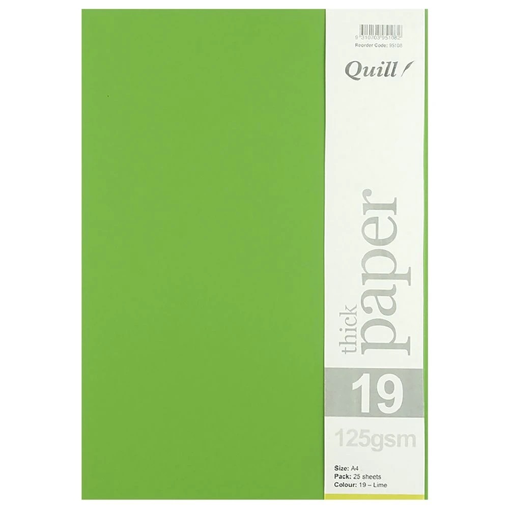 3 Quill A4 125gsm Paper Lime 25 Pack, 3 of 4