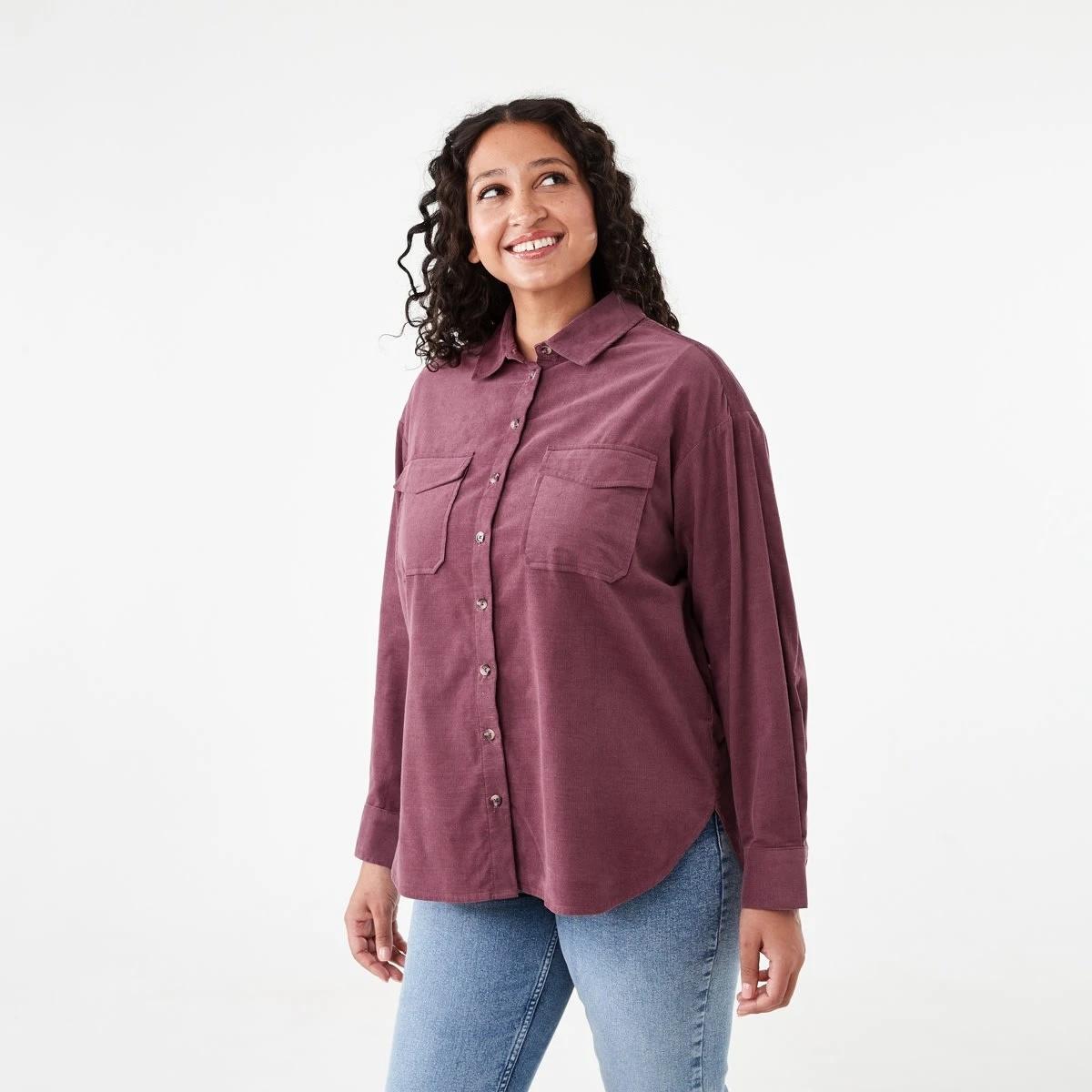 3 Long Sleeve Baby Corduroy Shirt Berry, 3 of 8
