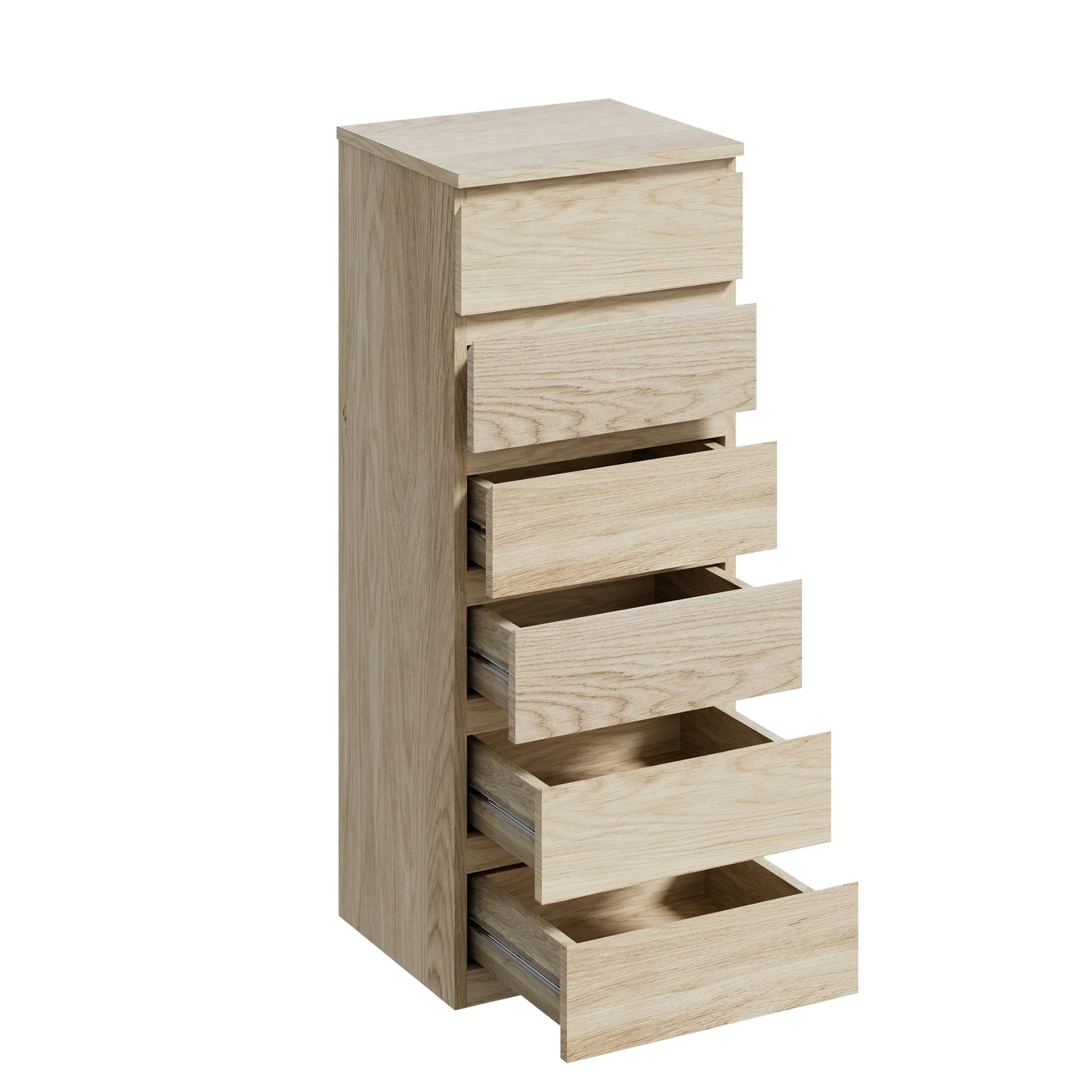 7 Oikiture 6 Chest Of Drawers Tallboy Dresser Table Storage Cabinet
 - Natural, 7 of 10