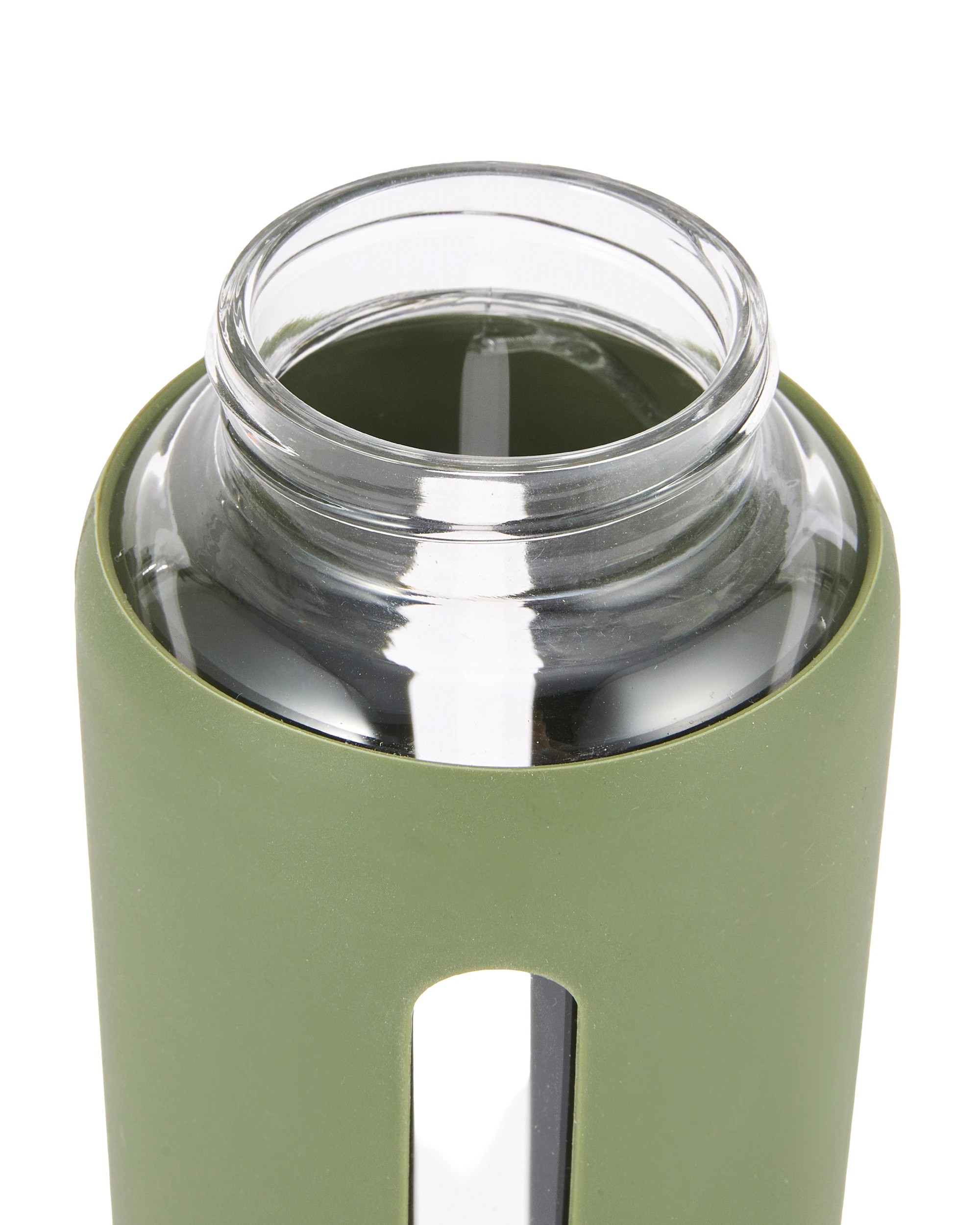 5 1L Glass Drink Bottle with Silicone Wrap - Green, 5 of 5