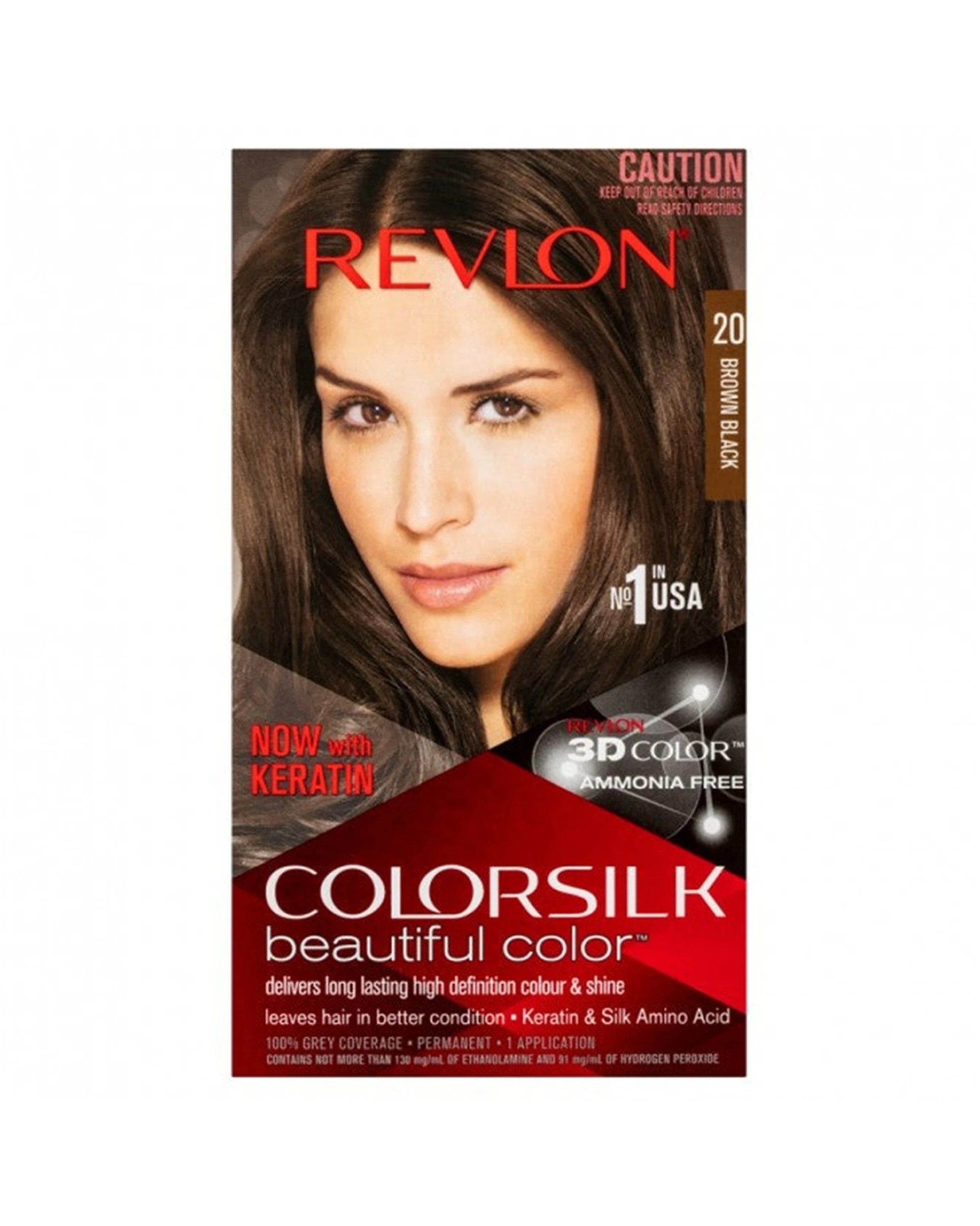 1 Revlon ColorSilk Beautiful Color - 20 Brown Black - Brown, 1 of 1