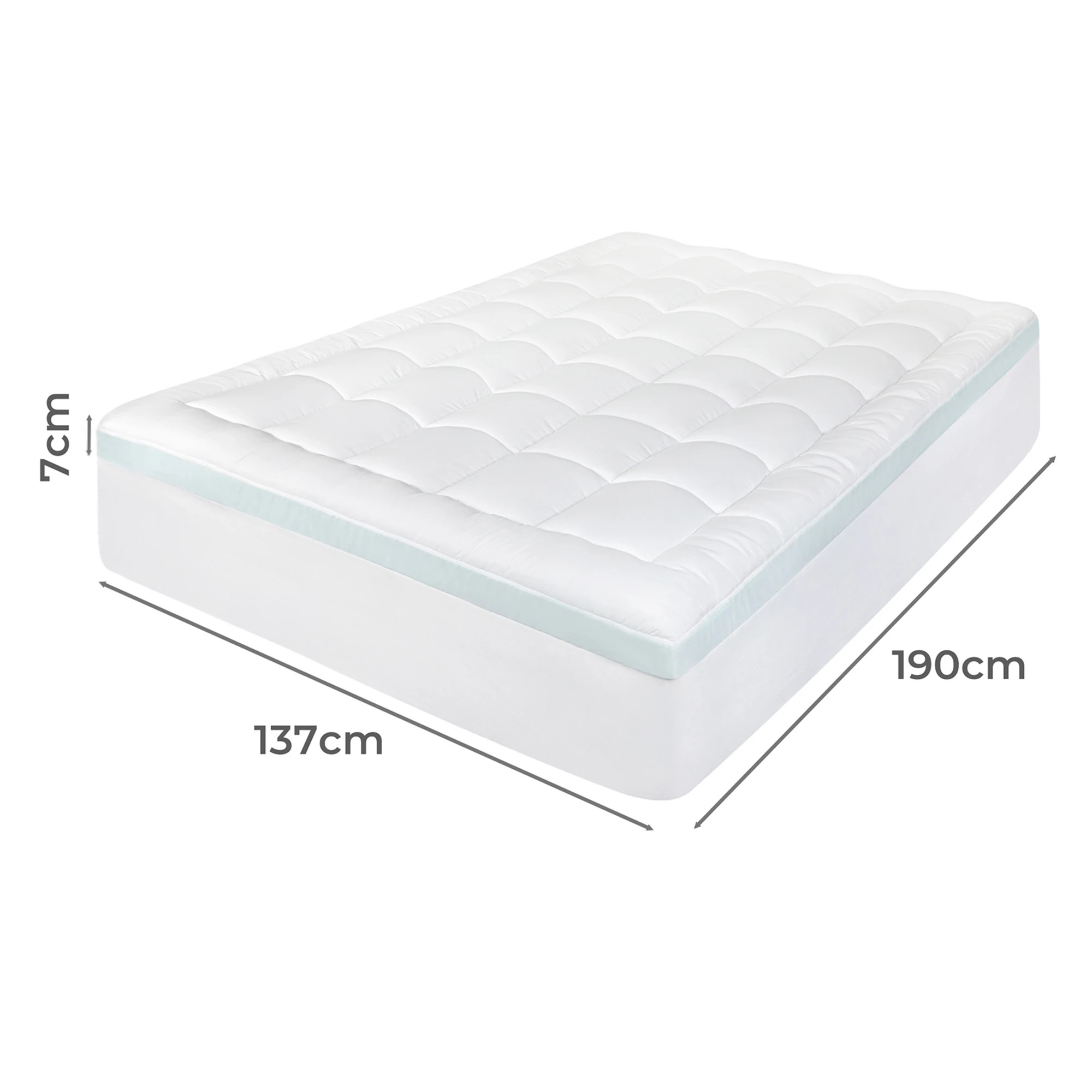 3 Dreamz Gel Memory Foam Mattress Topper Double 8cm Pressure Relief Deep Pocket, 3 of 9