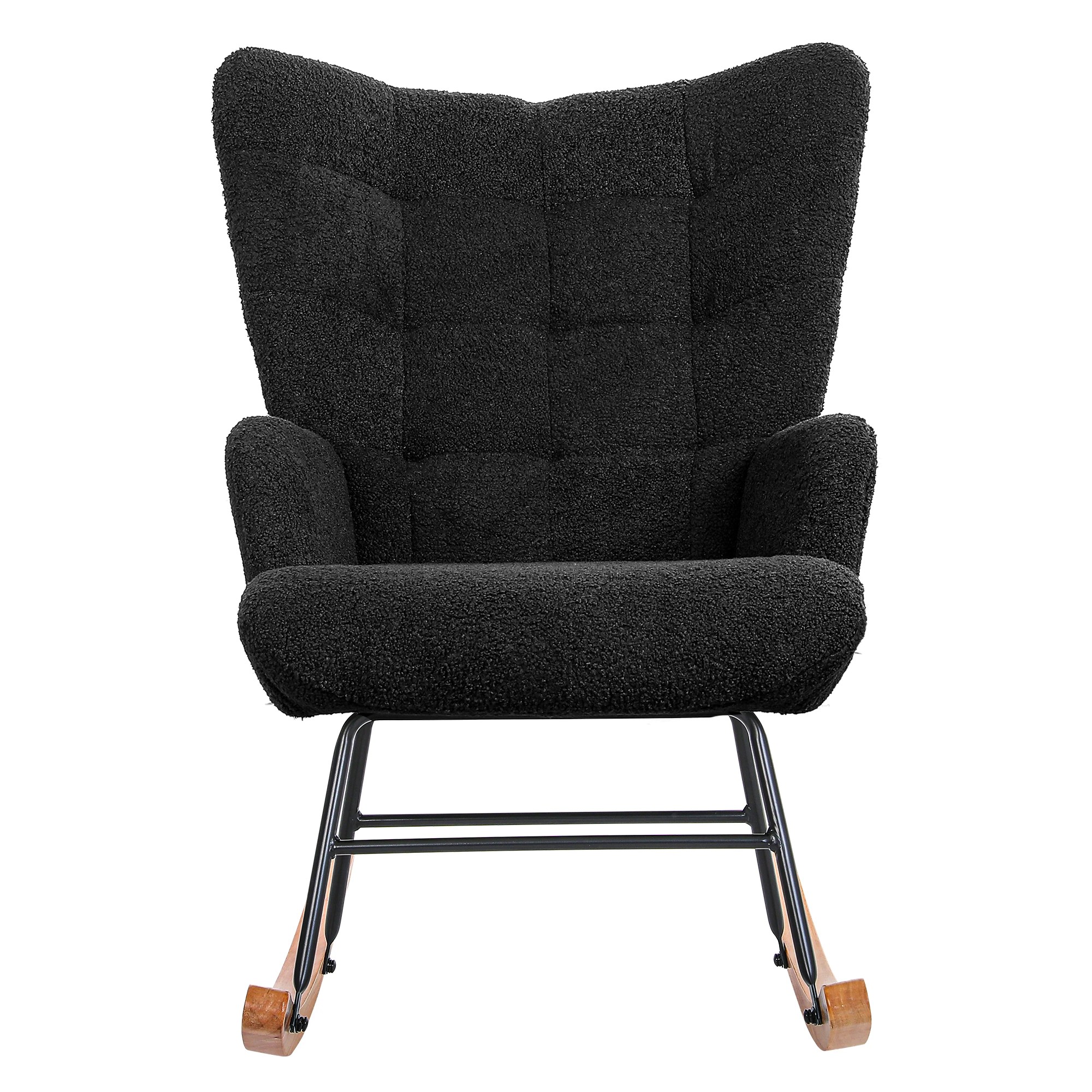 2 Levede Rocking Chair Nursery Rocker Accent Tub Boucle Armchair Lounge Fleece, 2 of 7