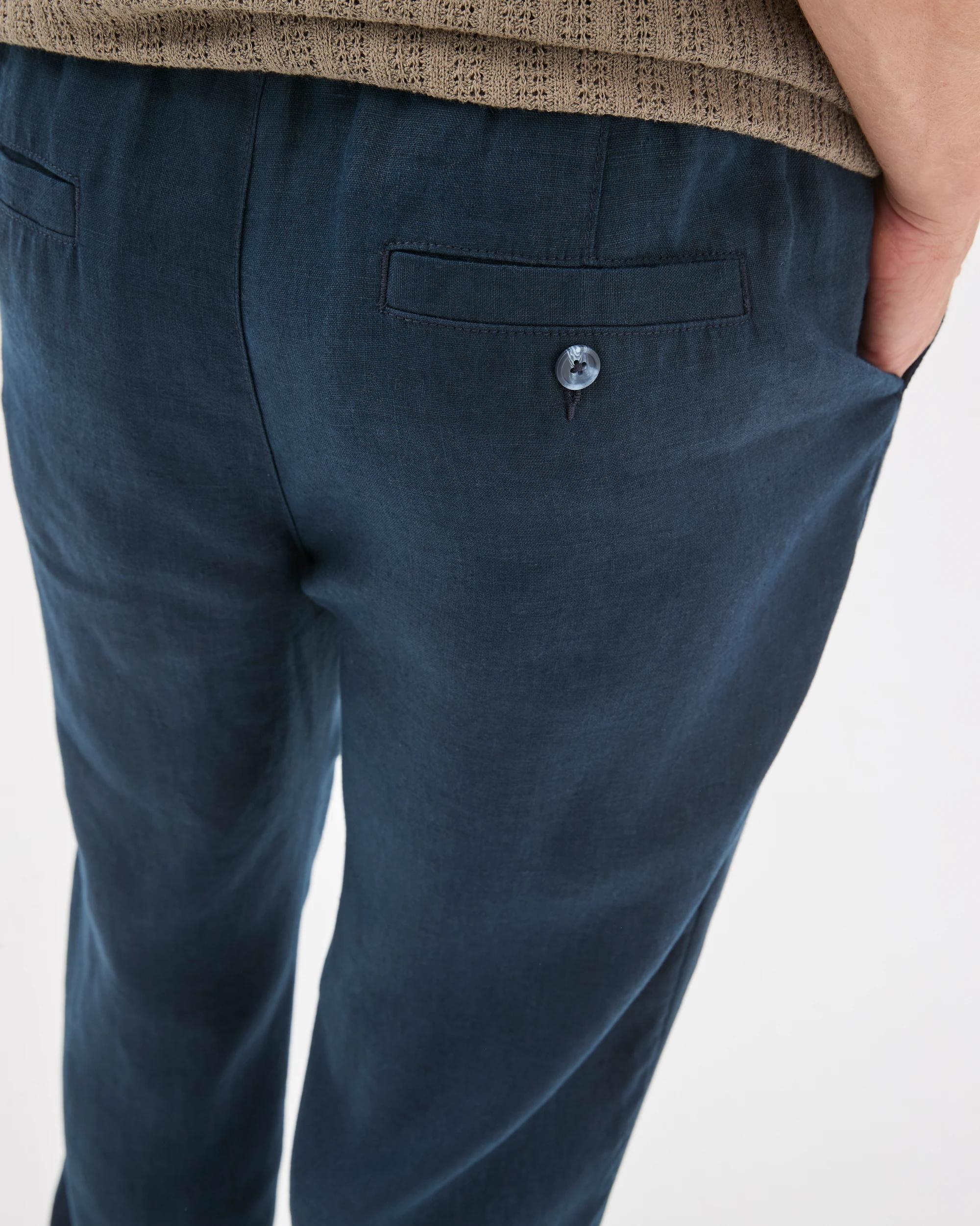 6 Target Man European Linen Full Length Pants NAVY, 6 of 7
