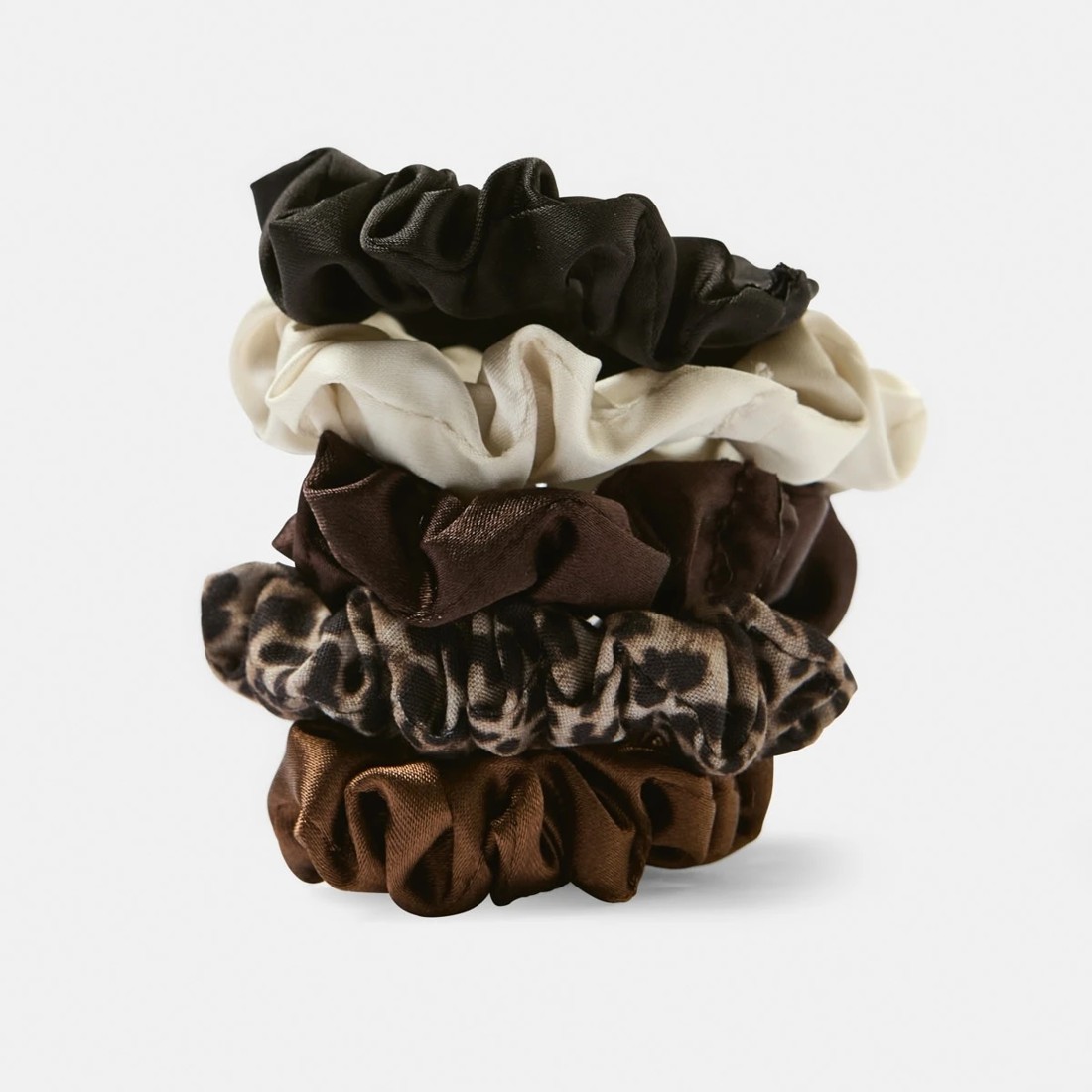 1 5 Pack Satin Mini Scrunchies, 1 of 5