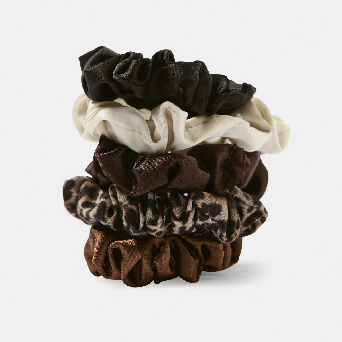 1 5 Pack Satin Mini Scrunchies, 1 of 5