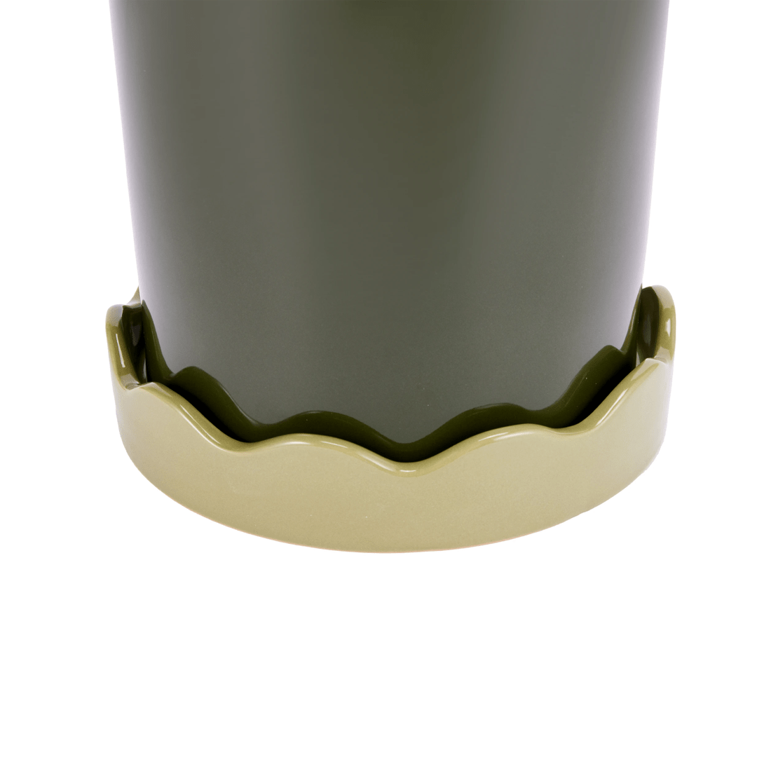 6 Green Glazed Pot with Saucer, 6 of 8