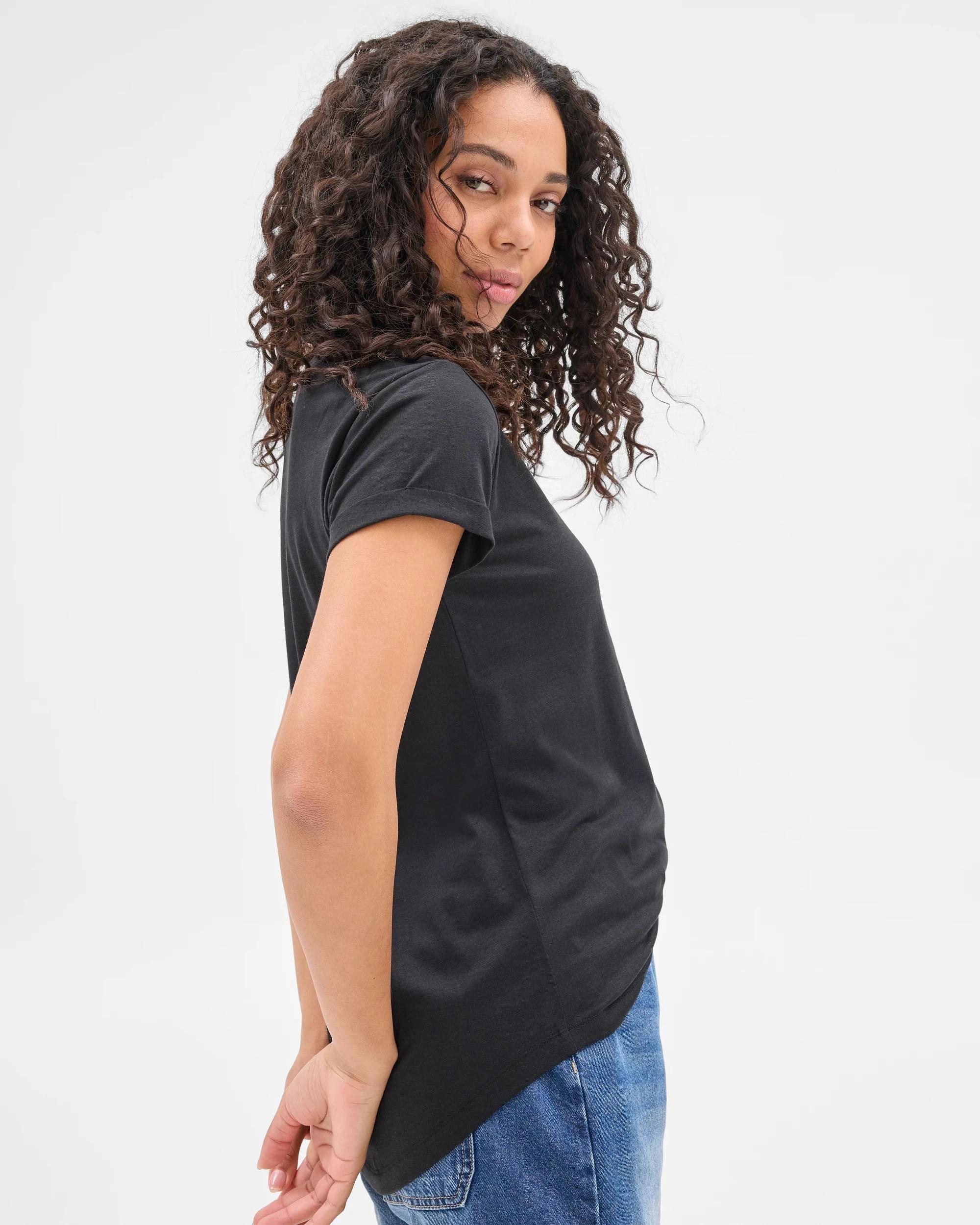 5 Target Cotton/Modal Relaxed Crew T-Shirt BLACK, 5 of 7