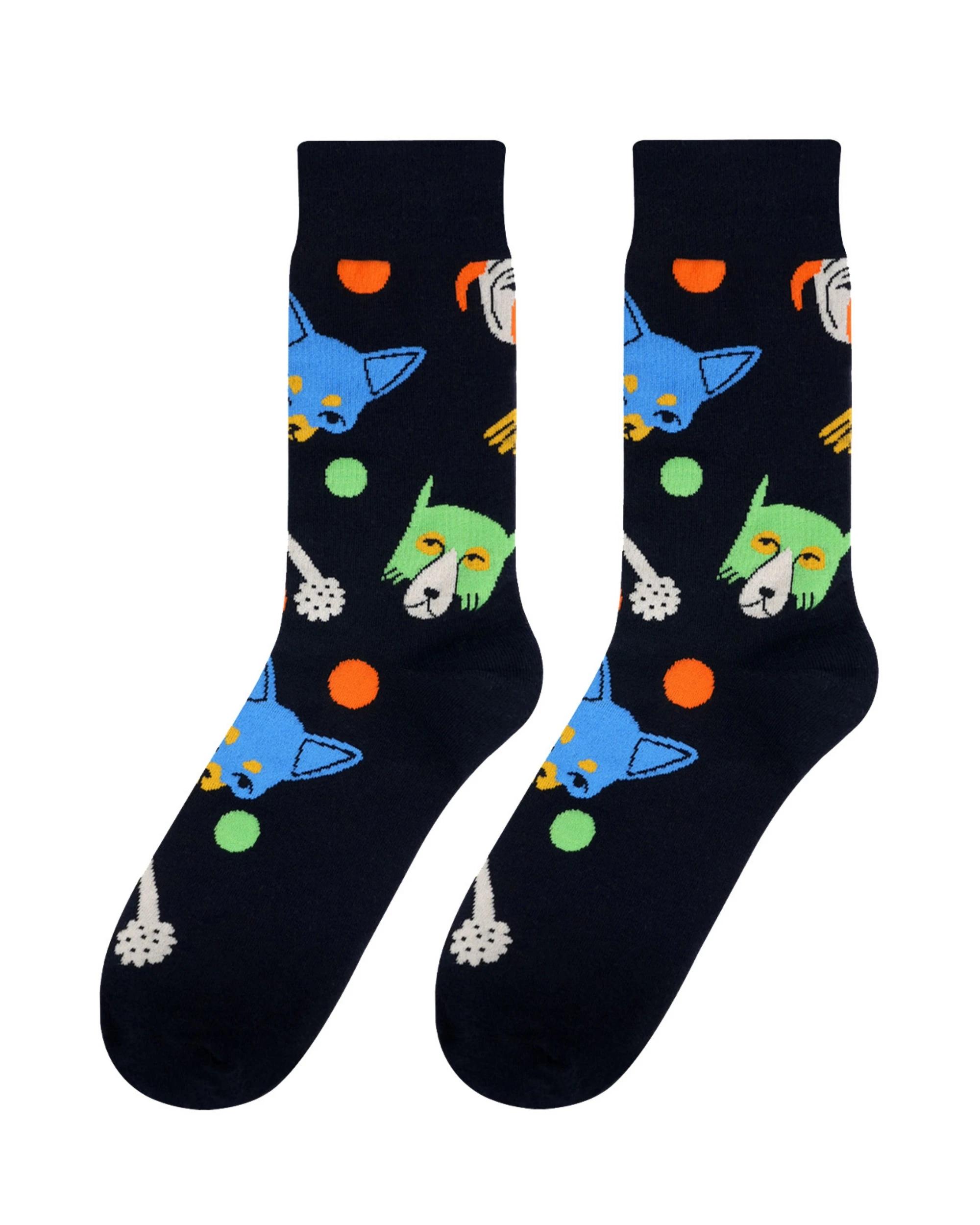 1 Advwin Medium Dog Portrait Colorful Fun Socks DOG, 1 of 5