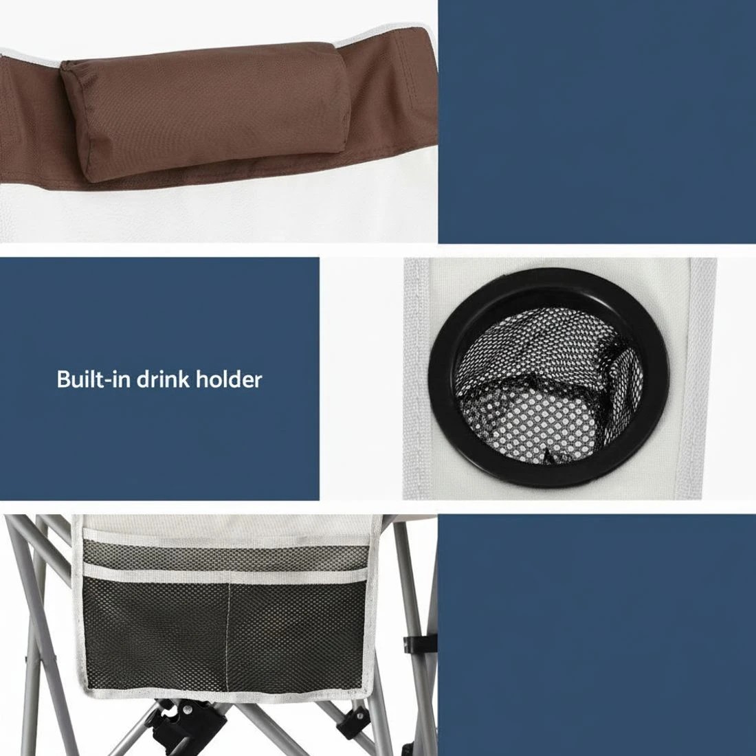 7 Weisshorn Camping Chair Reclining Adjustable Portable Outdoor Folding Lightweight - Multi, 7 of 9