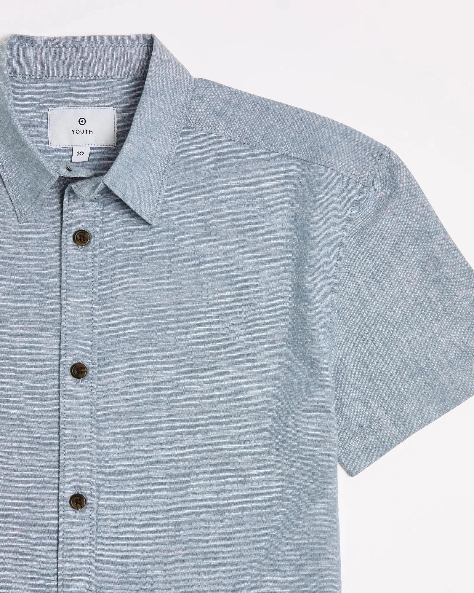 5 Target Linen Blend Short Sleeve Shirt NAVY BLUE, 5 of 5