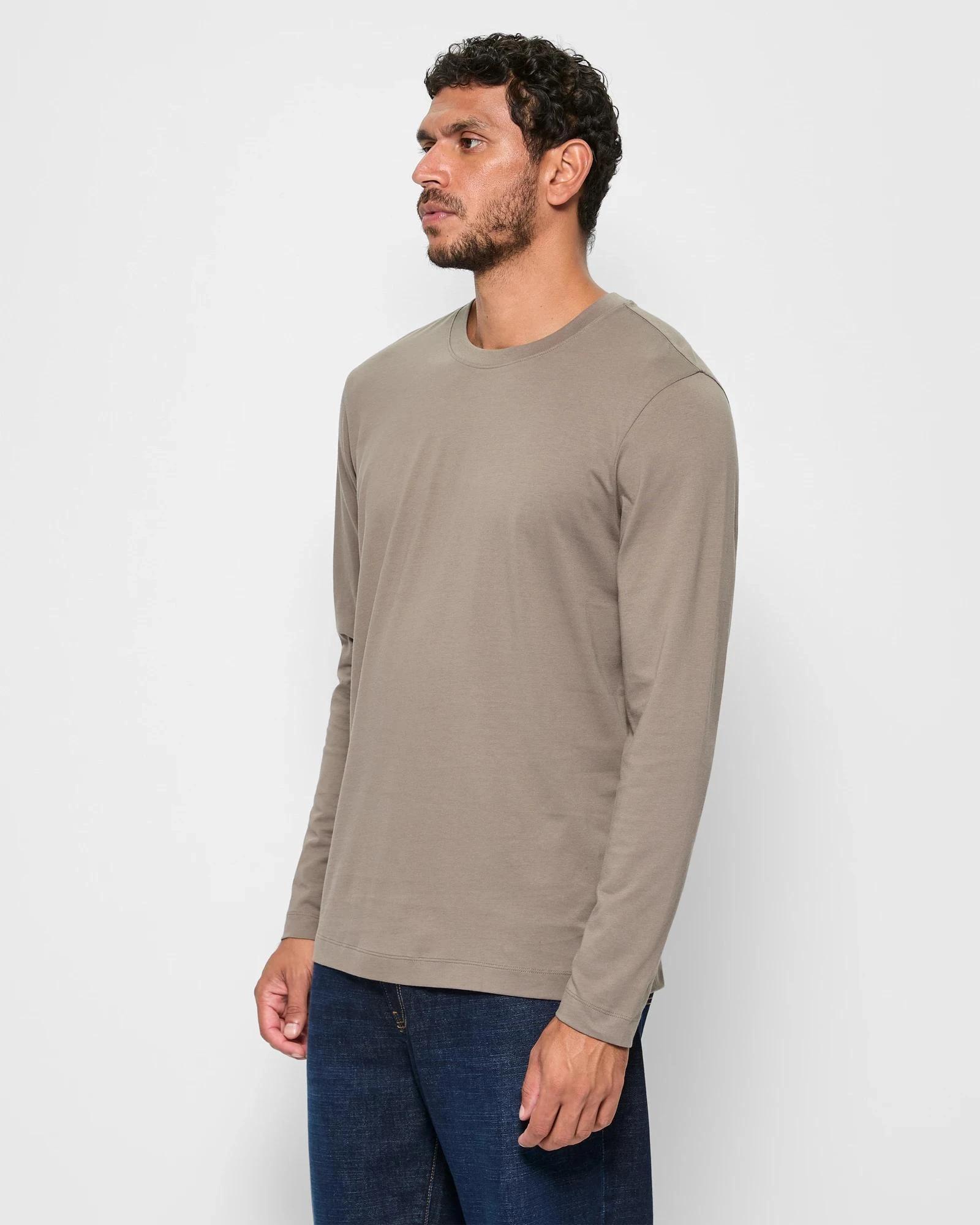 3 Target Australian Cotton Long Sleeve T-Shirt MUSHROOM, 3 of 5