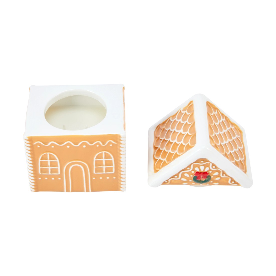 3 Christmas Gingerbread Ceramic Candle, 3 of 6