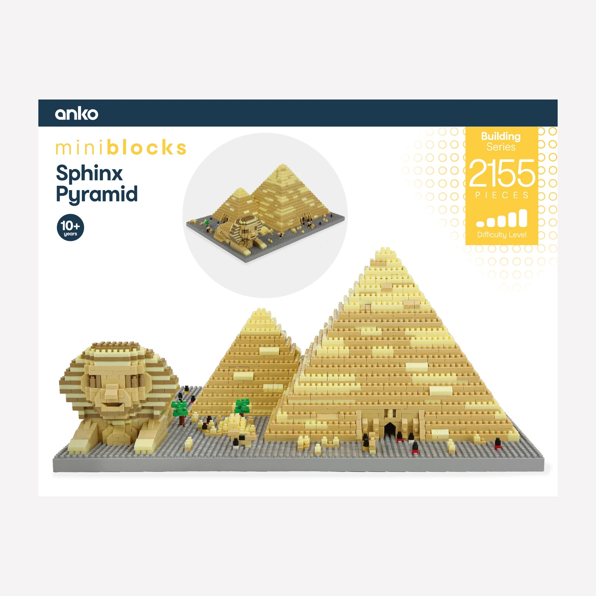 1 2155 Piece Mini Blocks Building Series: Sphinx Pyramid, 1 of 10