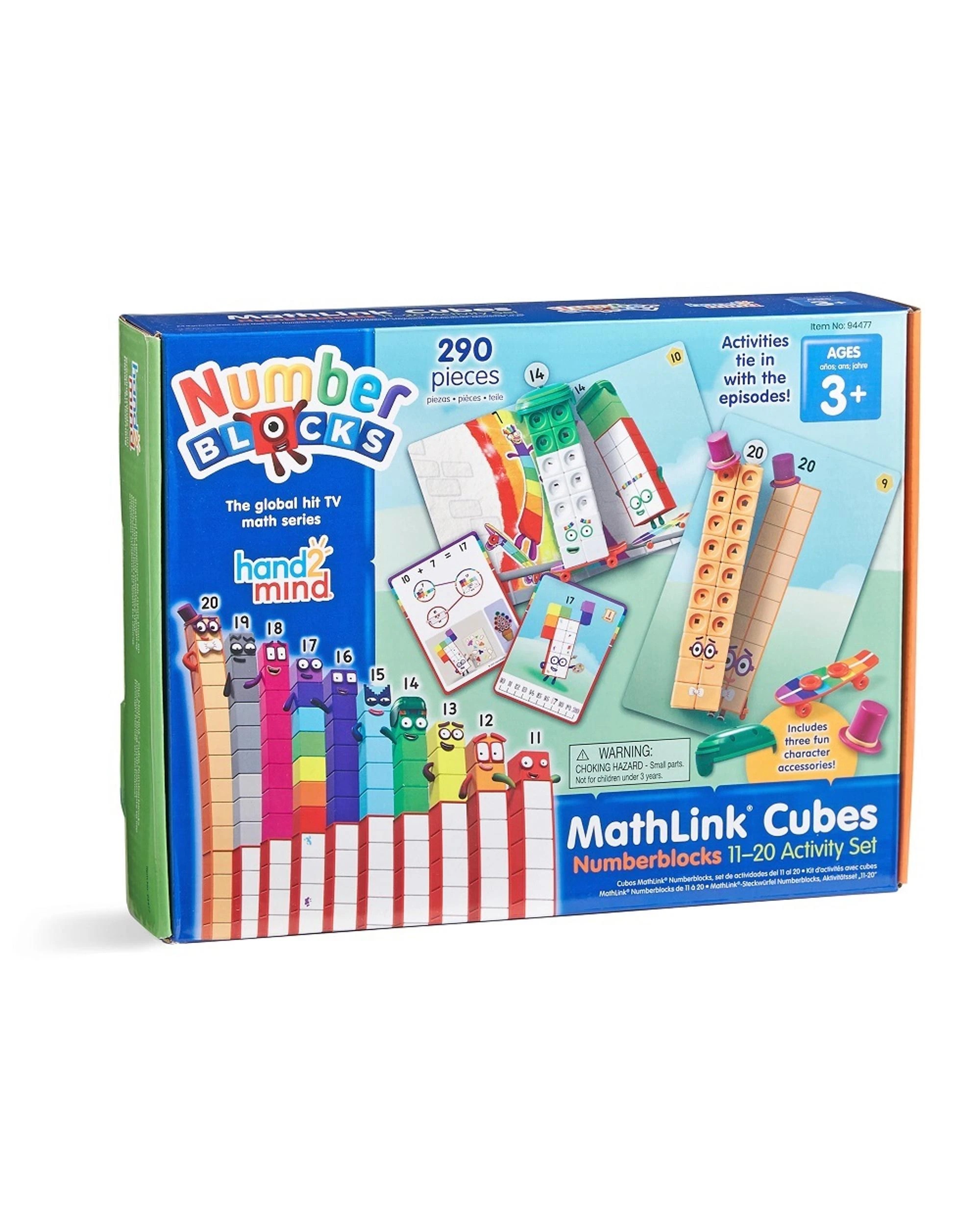 1 Hand2Mind NumberBlocks Mathlink Cubes Numberblocks 11-20 Activity Set, 1 of 3
