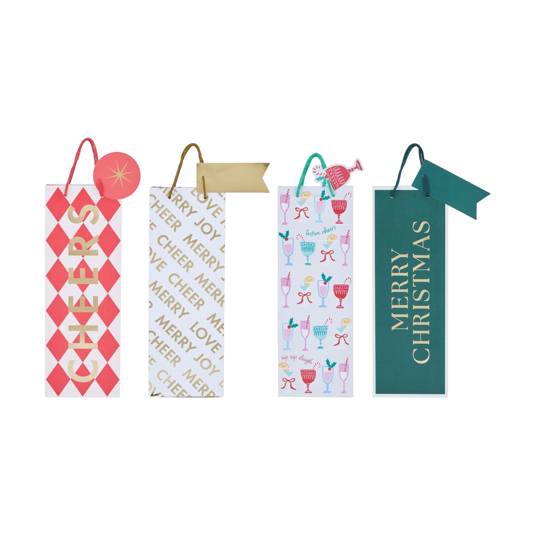 3 2 Pack Christmas Bottle Bags - Assorted, 3 of 9