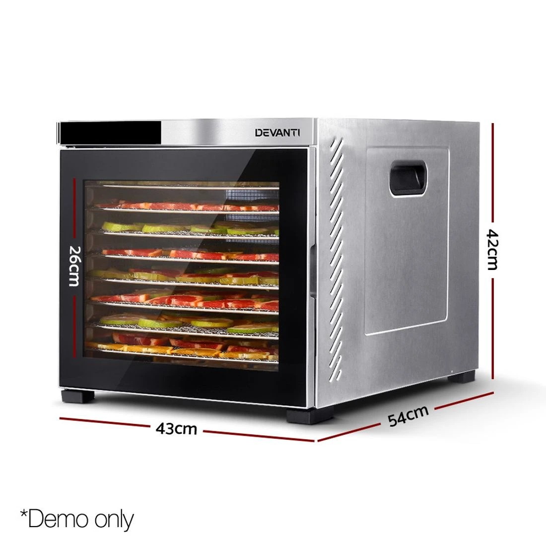 2 Devanti 10 Trays Food Dehydrator - Silver, 2 of 7