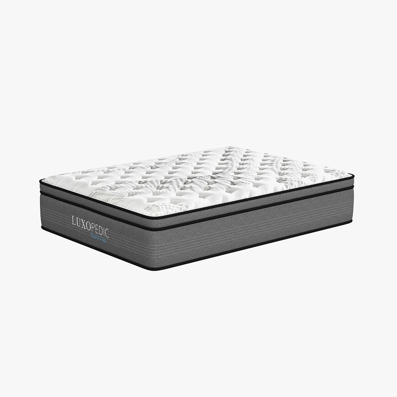 3 Luxopedic Pocket Spring Mattress 5 Zone 32CM Euro Top Memory Foam Medium Firm - King Single Bed - White, Grey, 3 of 10