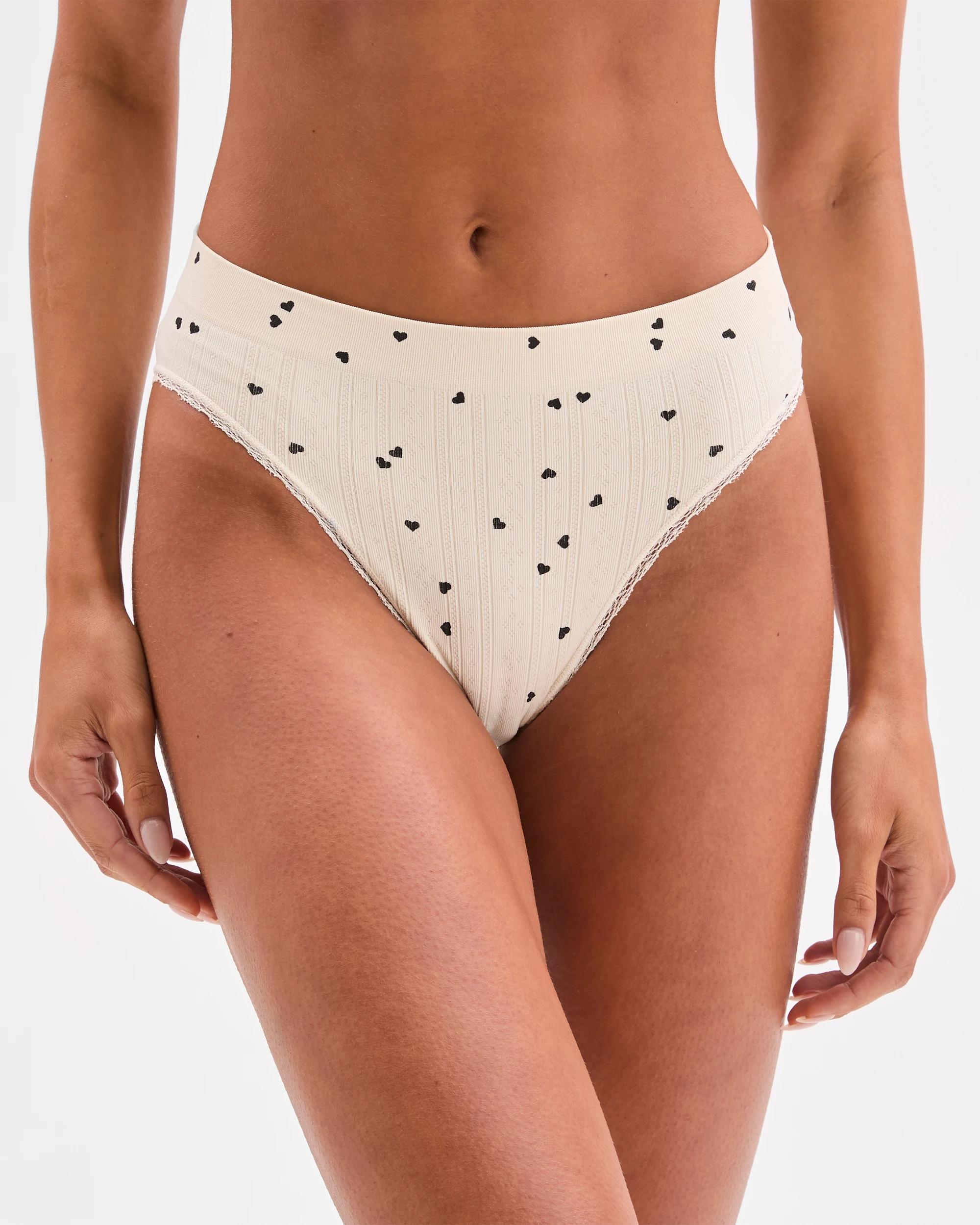 2 Lily Loves Pointelle High Waist Bikini Briefs SCATTERED HEART, 2 of 6