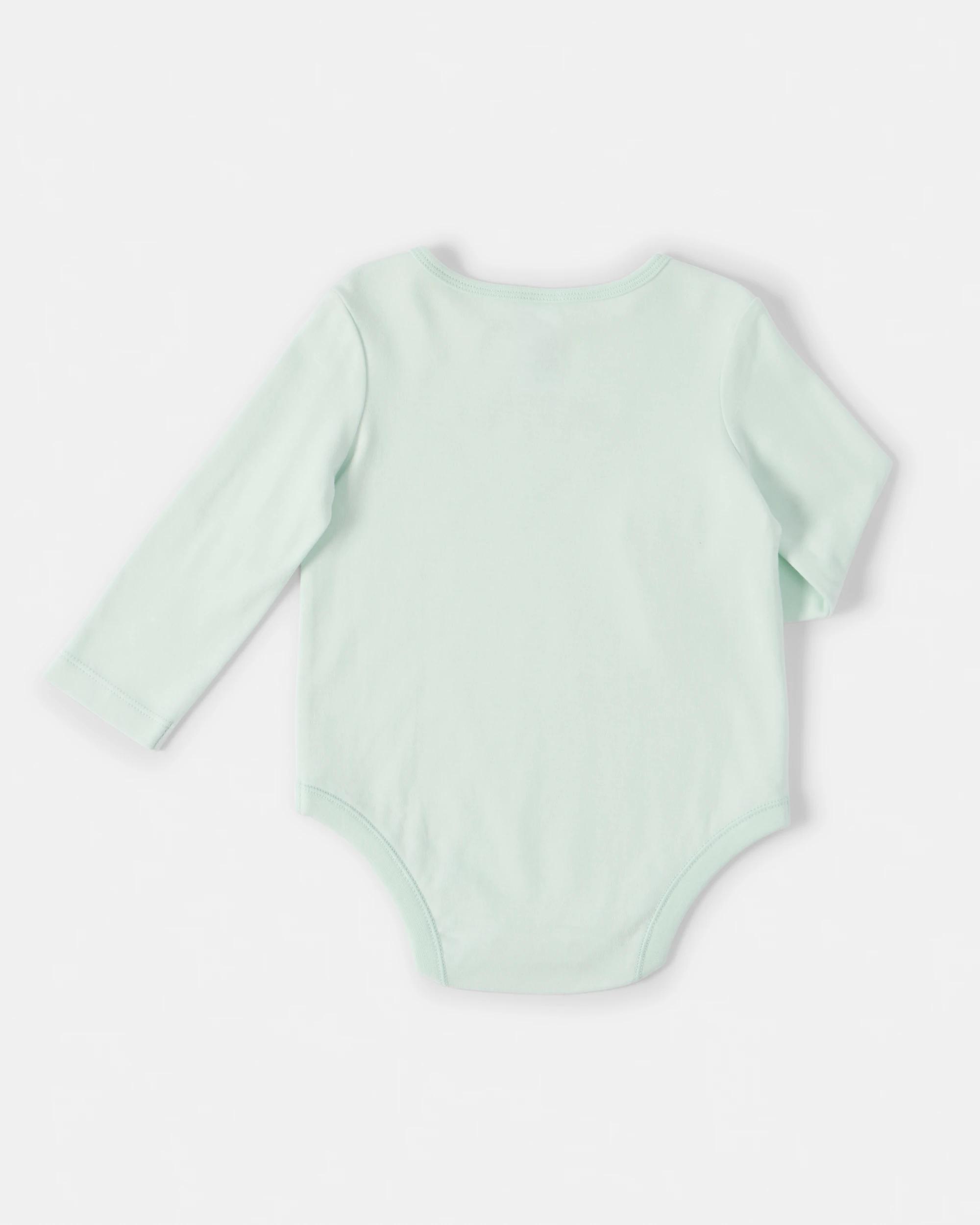 2 Cotton Long Sleeve Print Bodysuit Blu Bstie, 2 of 3