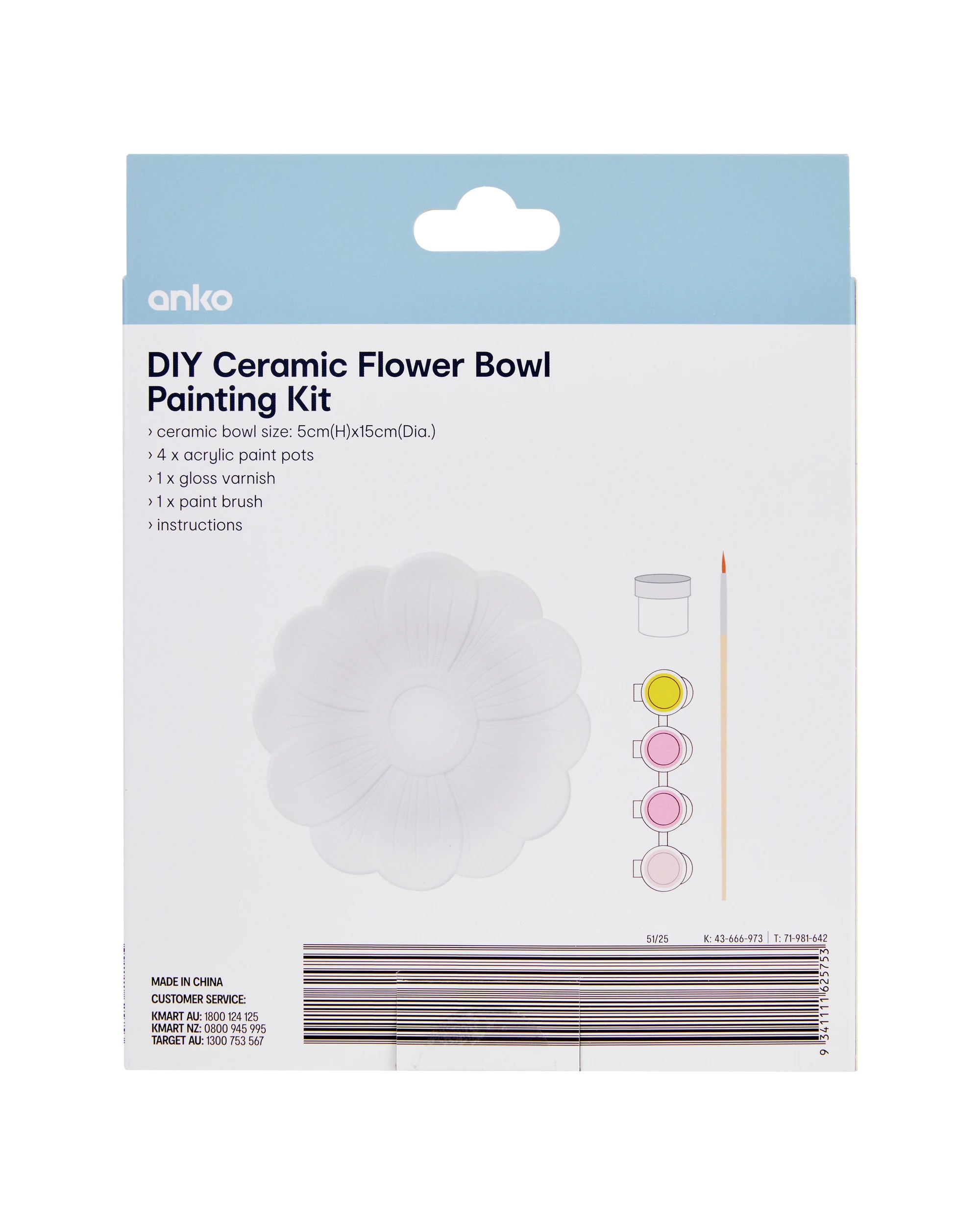 4 DIY Ceramic Flower Bowl Painting Kit, 4 of 4
