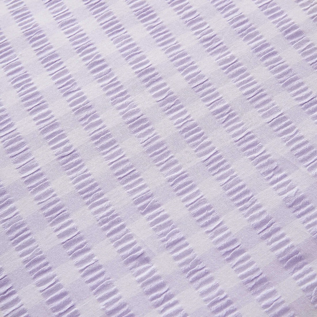 6 Gingham Ruffle Cotton Quilt Cover Set - Double Bed, Lilac, 6 of 6