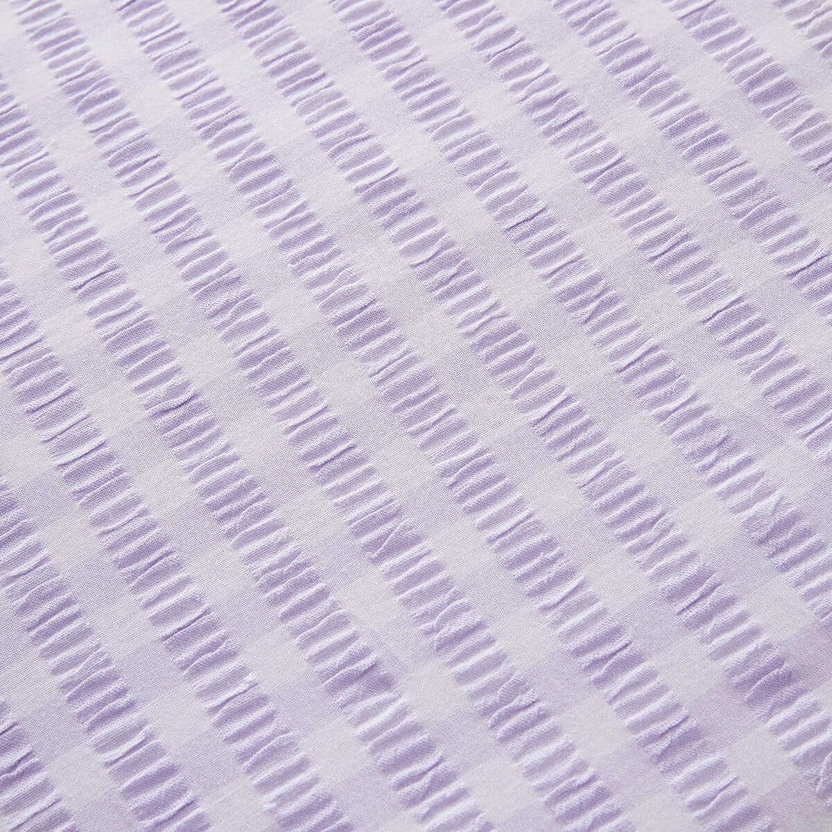 6 Gingham Ruffle Cotton Quilt Cover Set - Double Bed, Lilac, 6 of 6