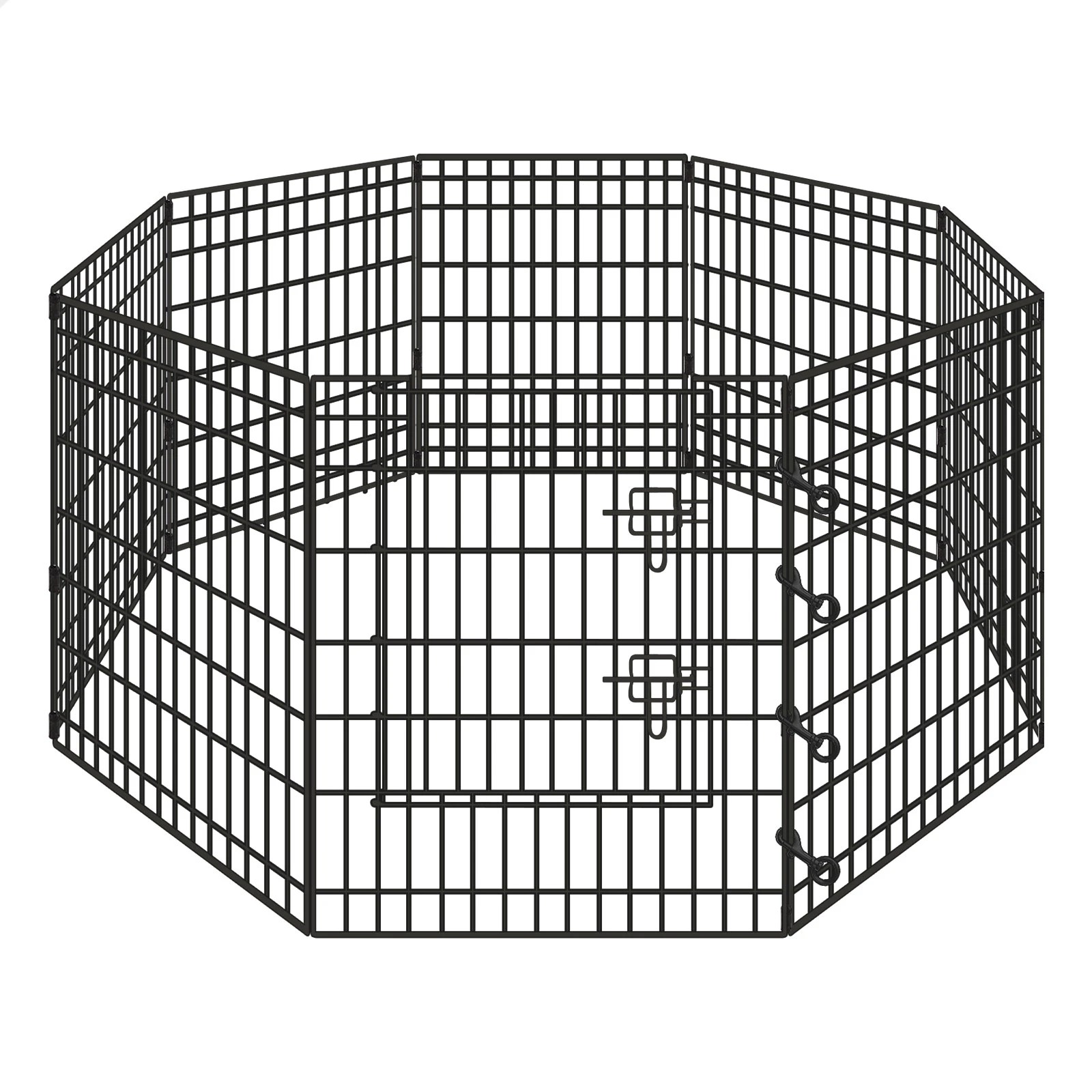 1 Beastie Dog Playpen Pet Cage Fence 8 Panel Enclosure Metal Puppy Pen 36" - Black, 1 of 6