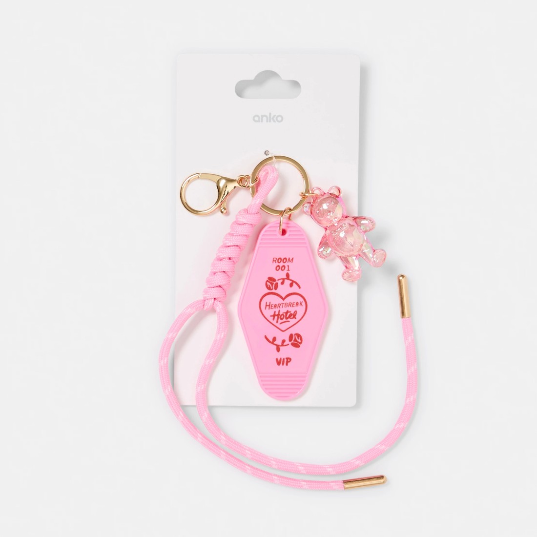 3 Motel Bag Charm Keyring - Pink, 3 of 3