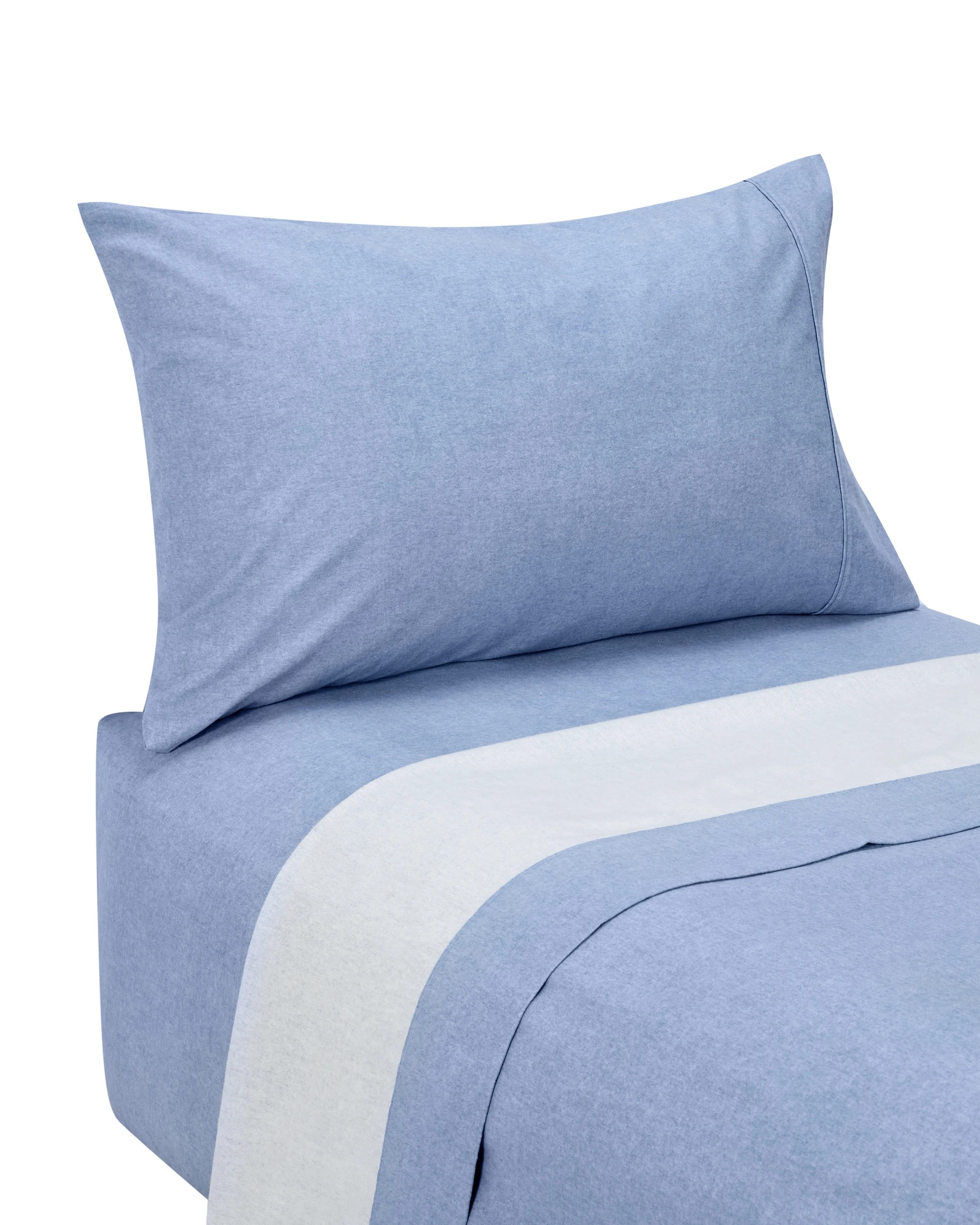 5 Marle Cotton Flannelette Sheet Set - Single Bed, Blue, 5 of 7
