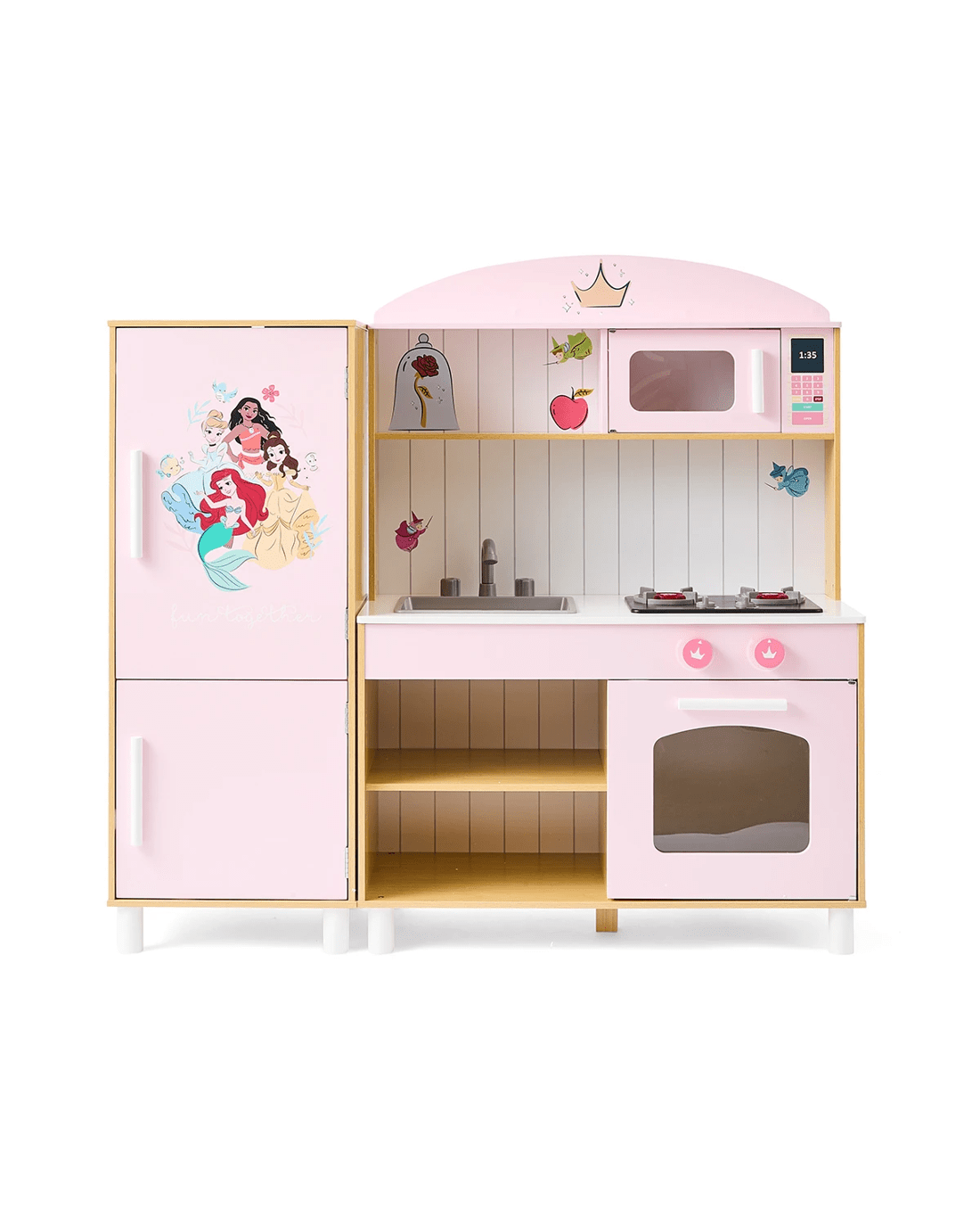 2 Disney Princess Wooden Kitchen with Light and Sound Stove Toy, 2 of 10