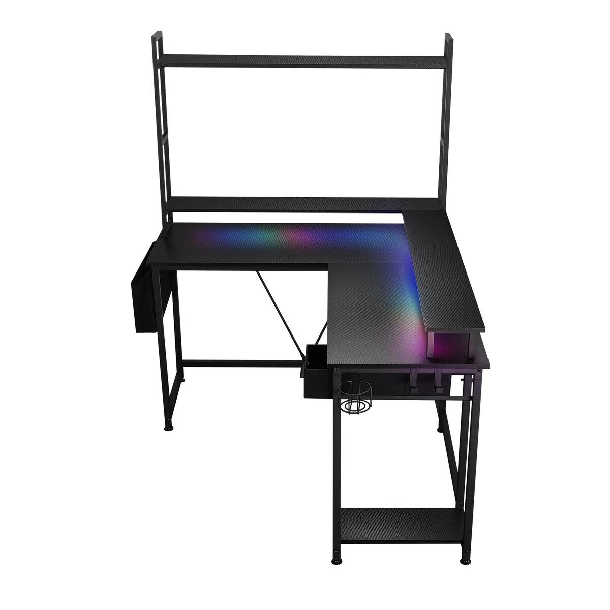 5 Ausway Gaming Desk L Shaped Corner Table with LED Lights Carbon Fibre, 5 of 5