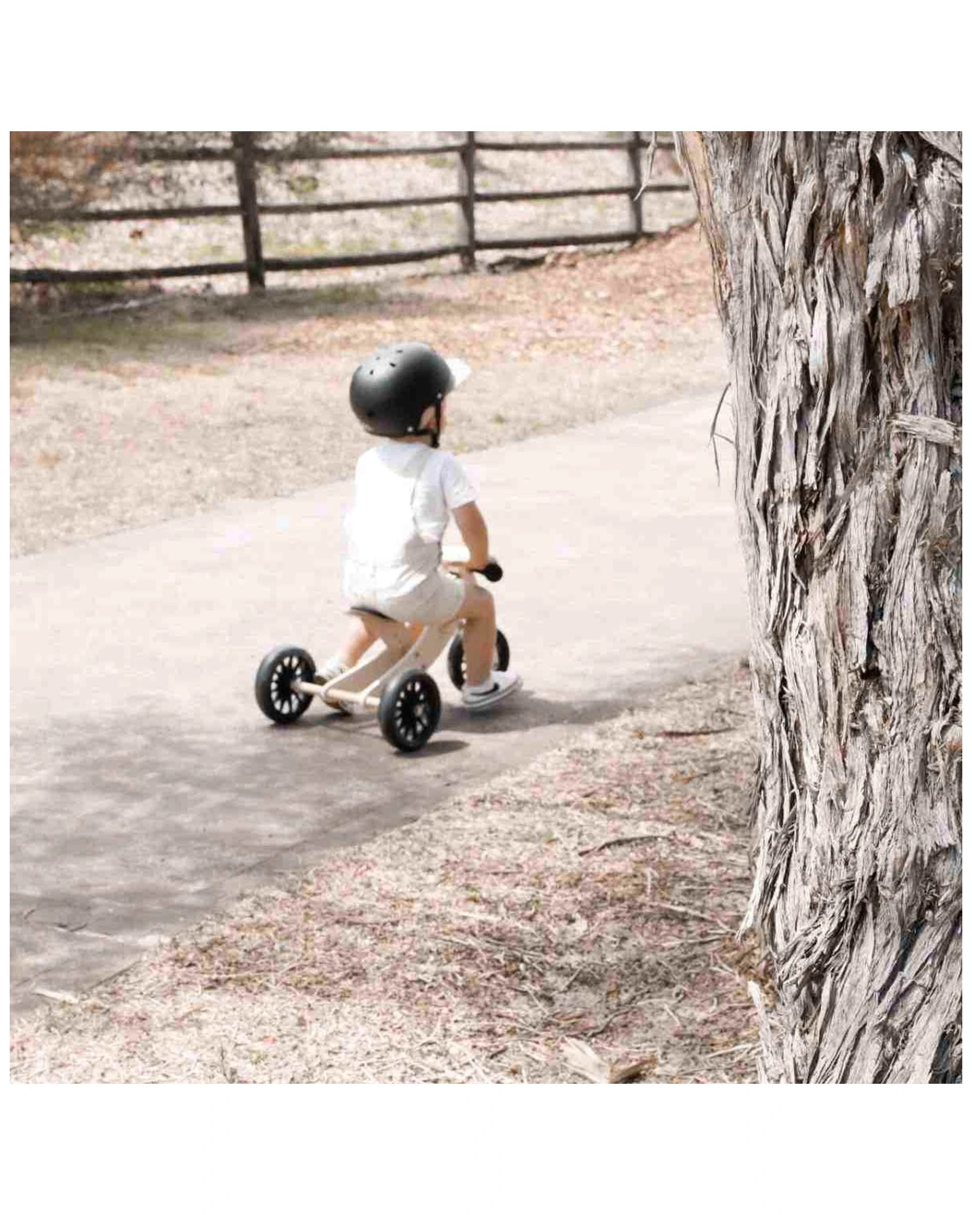 2 Kinderfeets 2-in-1 Wooden Balance Bike And Trike Cream Kids Ride-on Toy 12-24 Months - No Colour, 2 of 2
