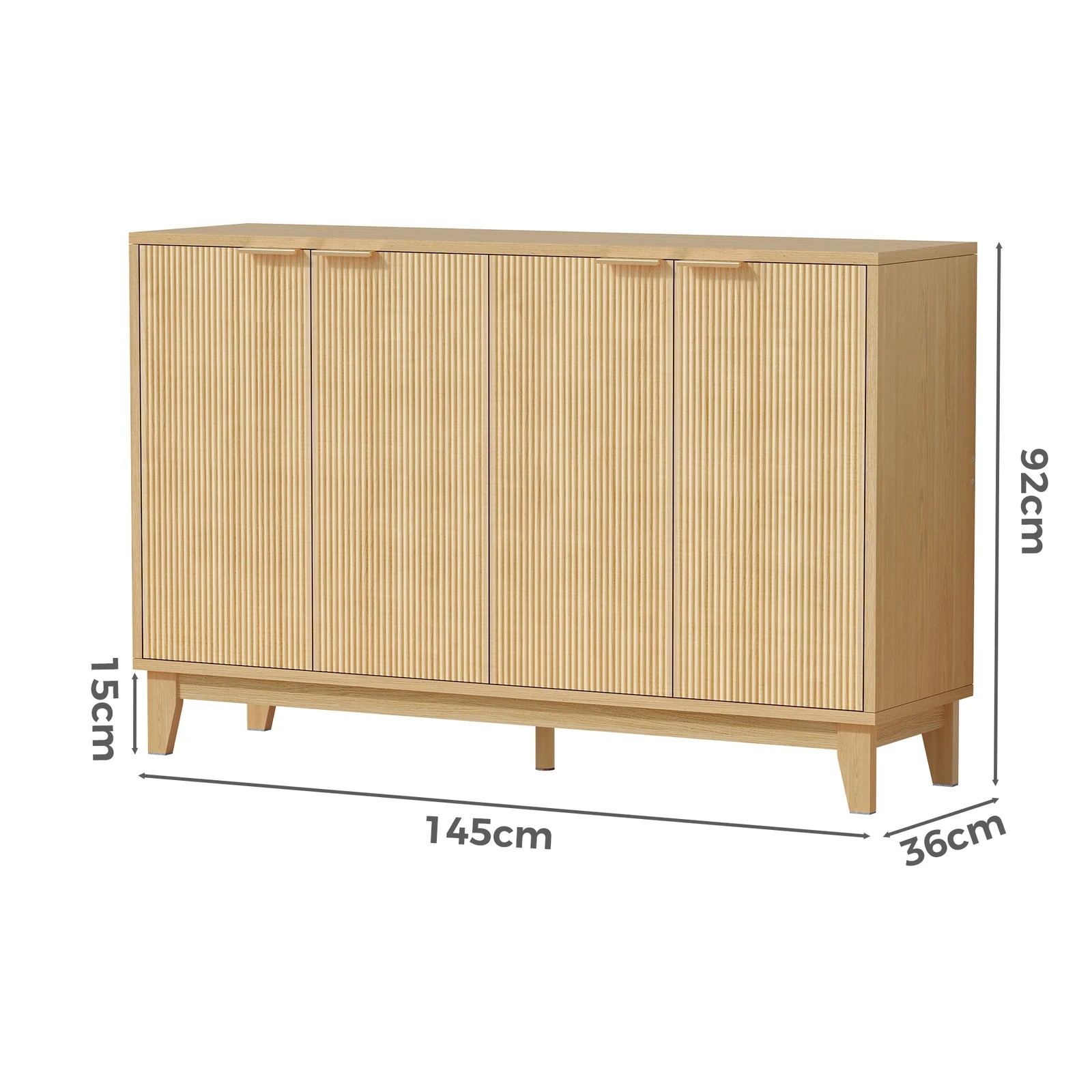 9 Alfordson Buffet Sideboard Cupboard Storage Cabinet Kitchene - Oak, 9 of 10