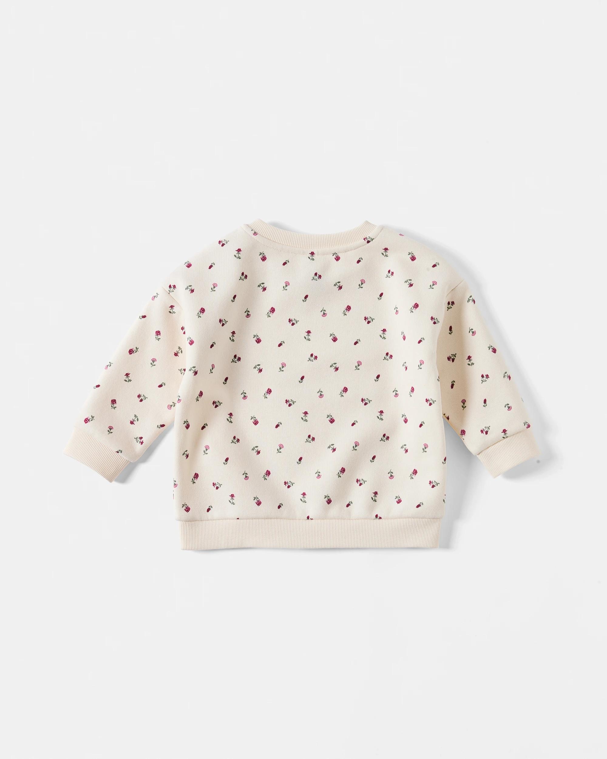 2 Drop Shoulder Sweatshirt Beig Flrl, 2 of 3