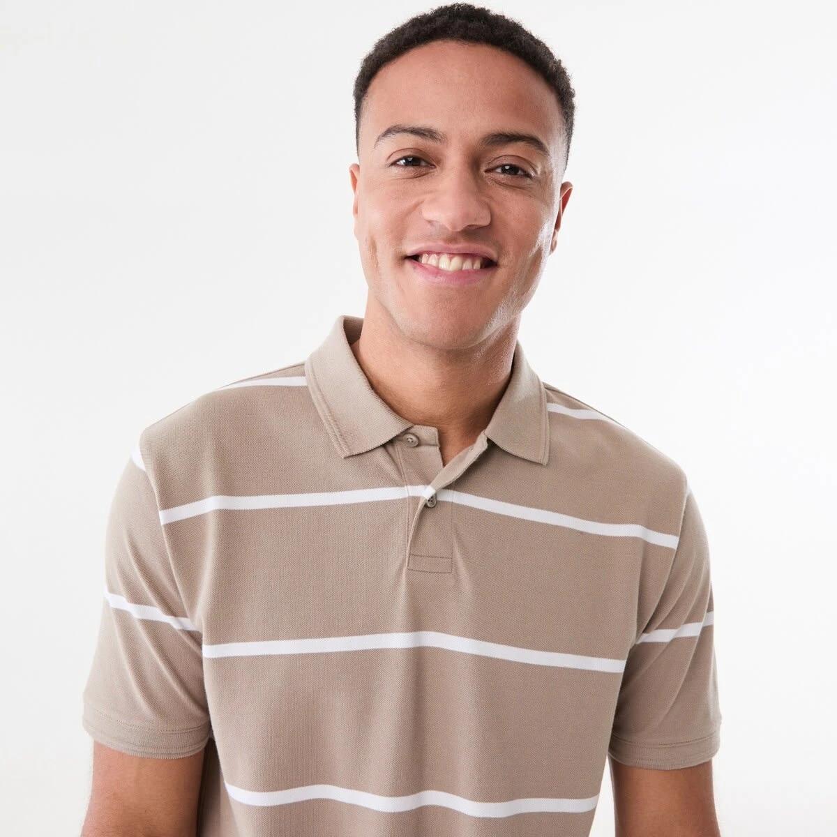 4 Stripe Polo Shirt GIANN STRIPES STRING BEIGE, 4 of 5