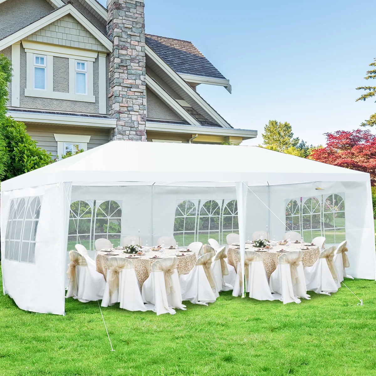 2 3x6M Outdoor Gazebo Wedding Marquee Party Event Tent - White, 2 of 2