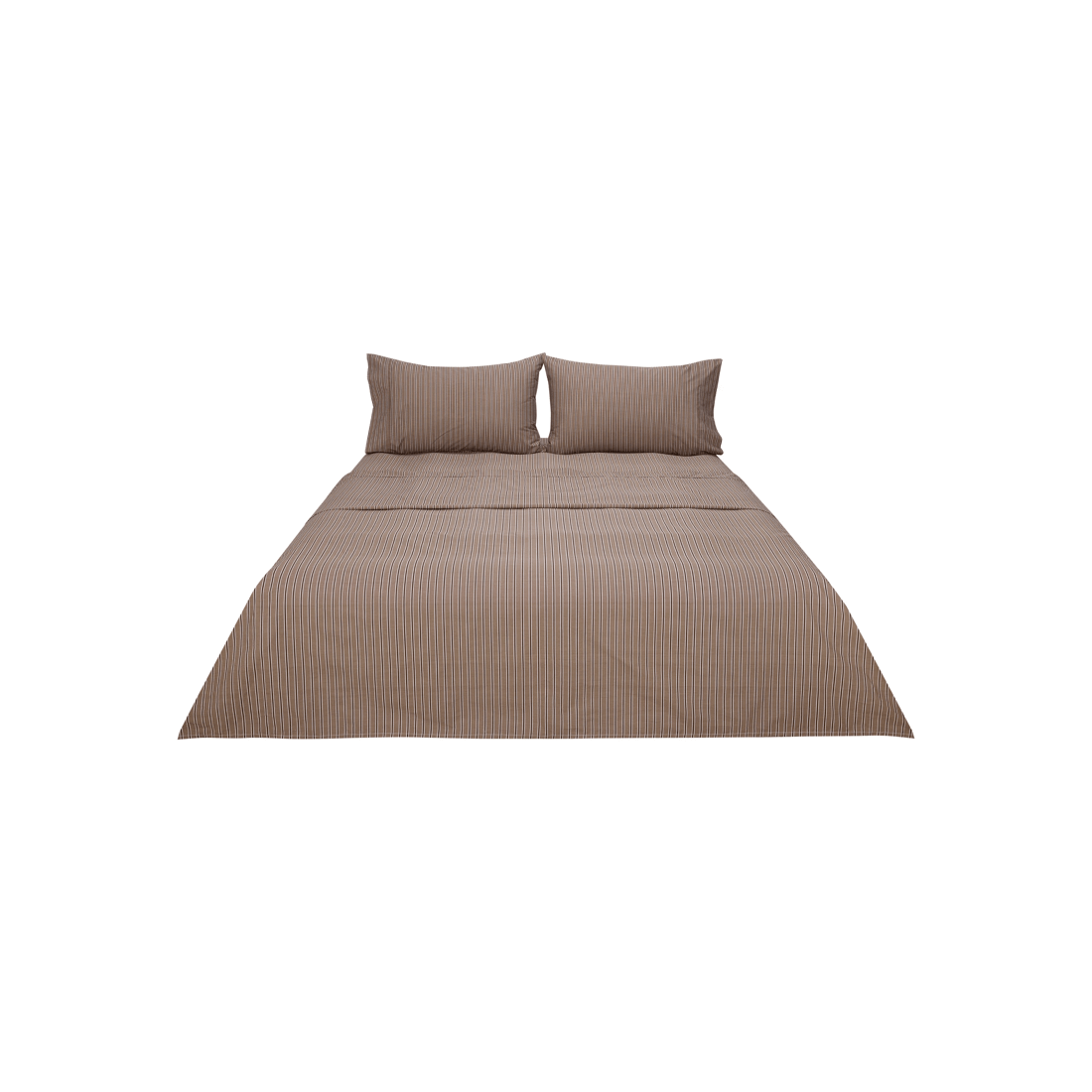 6 250 Thread Count Stripe Cotton Sheet Set - Double Bed, Mocha, 6 of 7