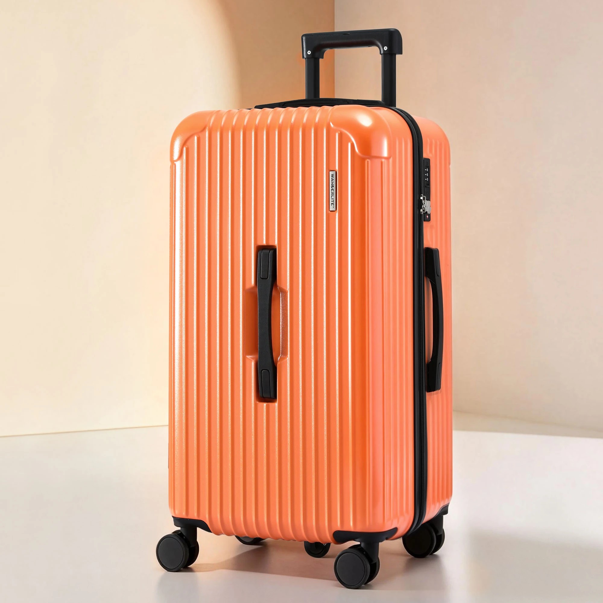 4 Wanderlite 28" Trunk Luggage Suitcase Travel 5 Wheels Type-C Port TSA - Orange, 4 of 4