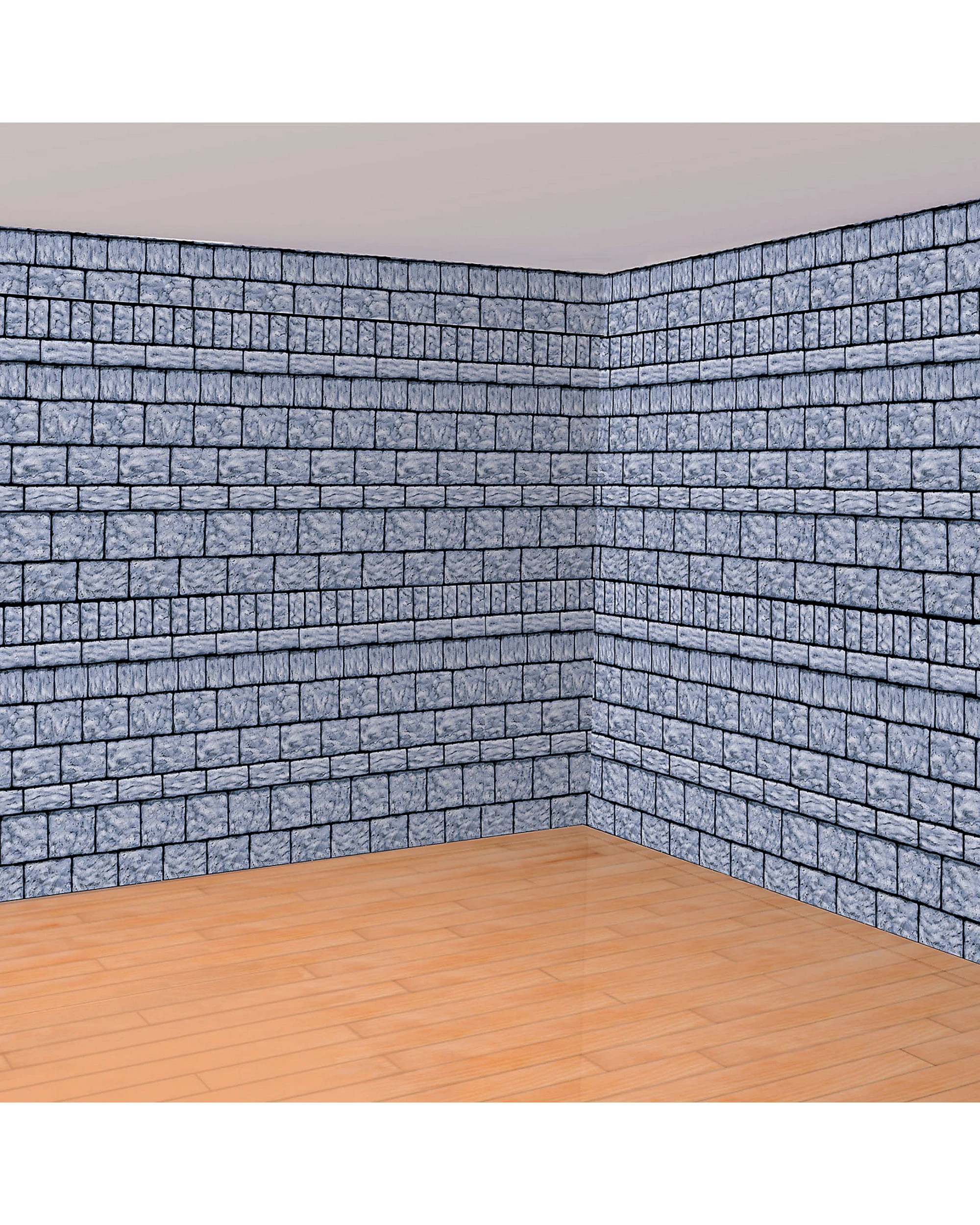1 Amscan Inc. Stone Wall Backdrop - Grey, 1 of 2