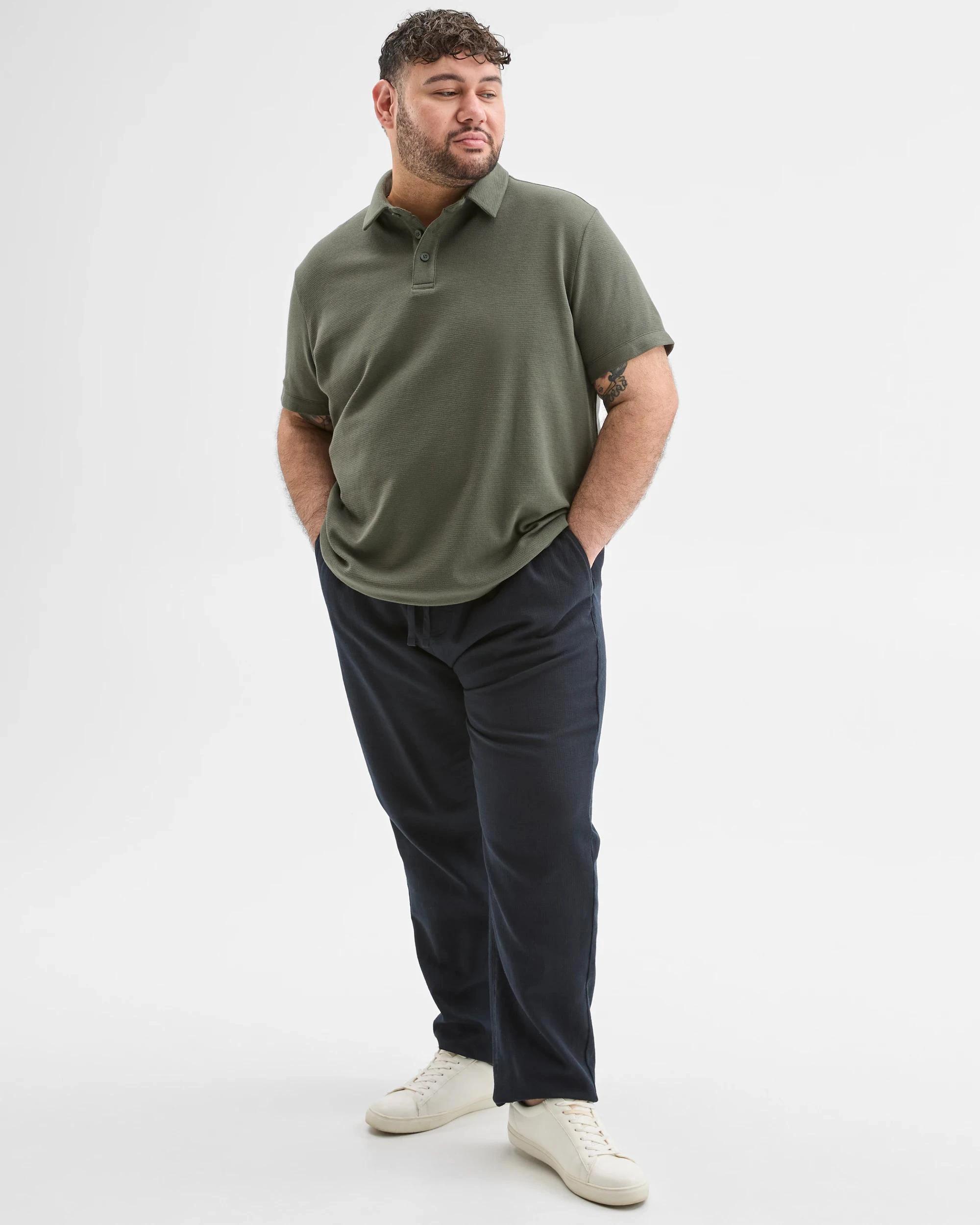 2 Target Man Plus Plus Size Australian Cotton Smart Knit Polo Top SCARAB, 2 of 5