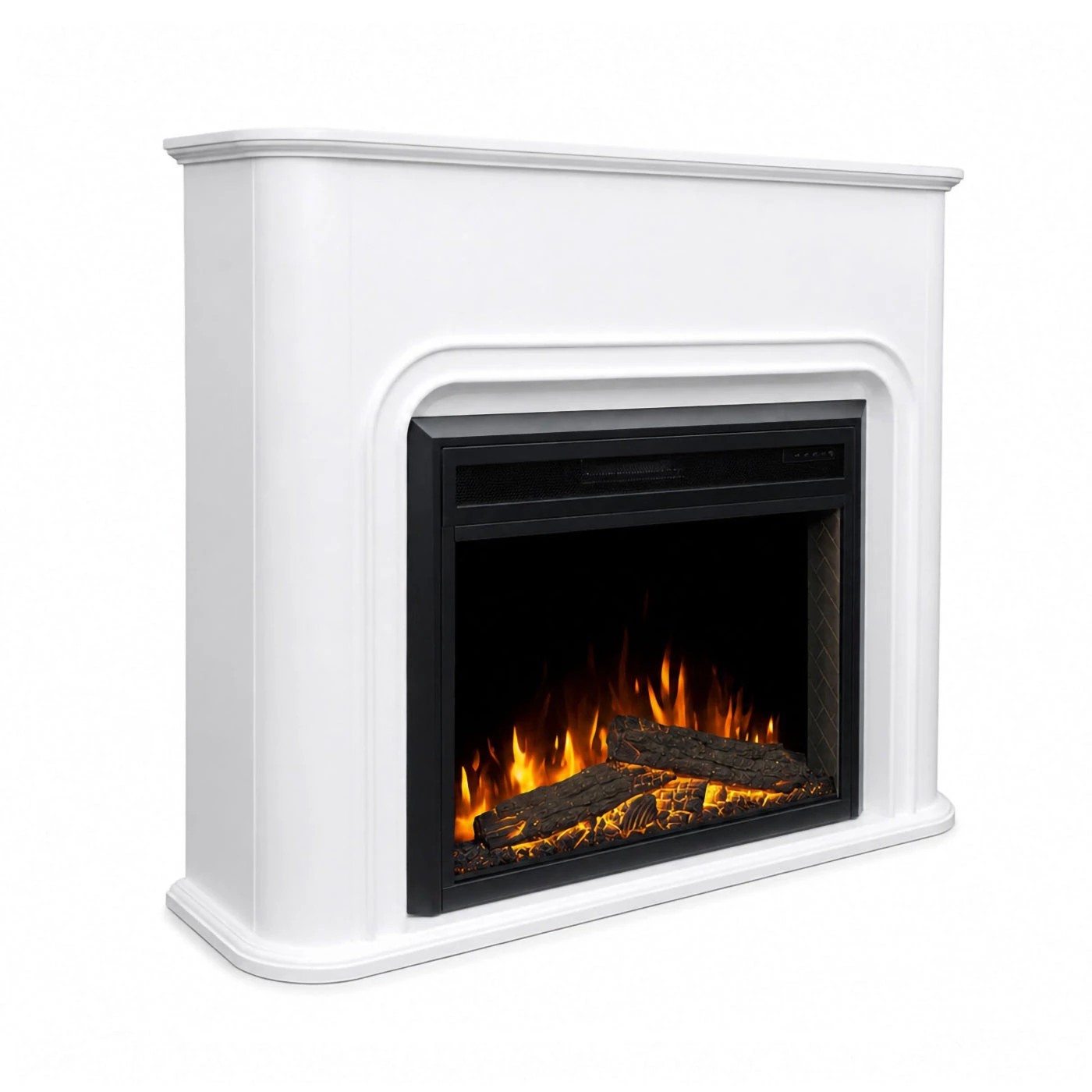 3 Moda Living Santorini White Mantel Electric Fireplace Suite with 30 Inch Moonlight Insert - White, 3 of 10